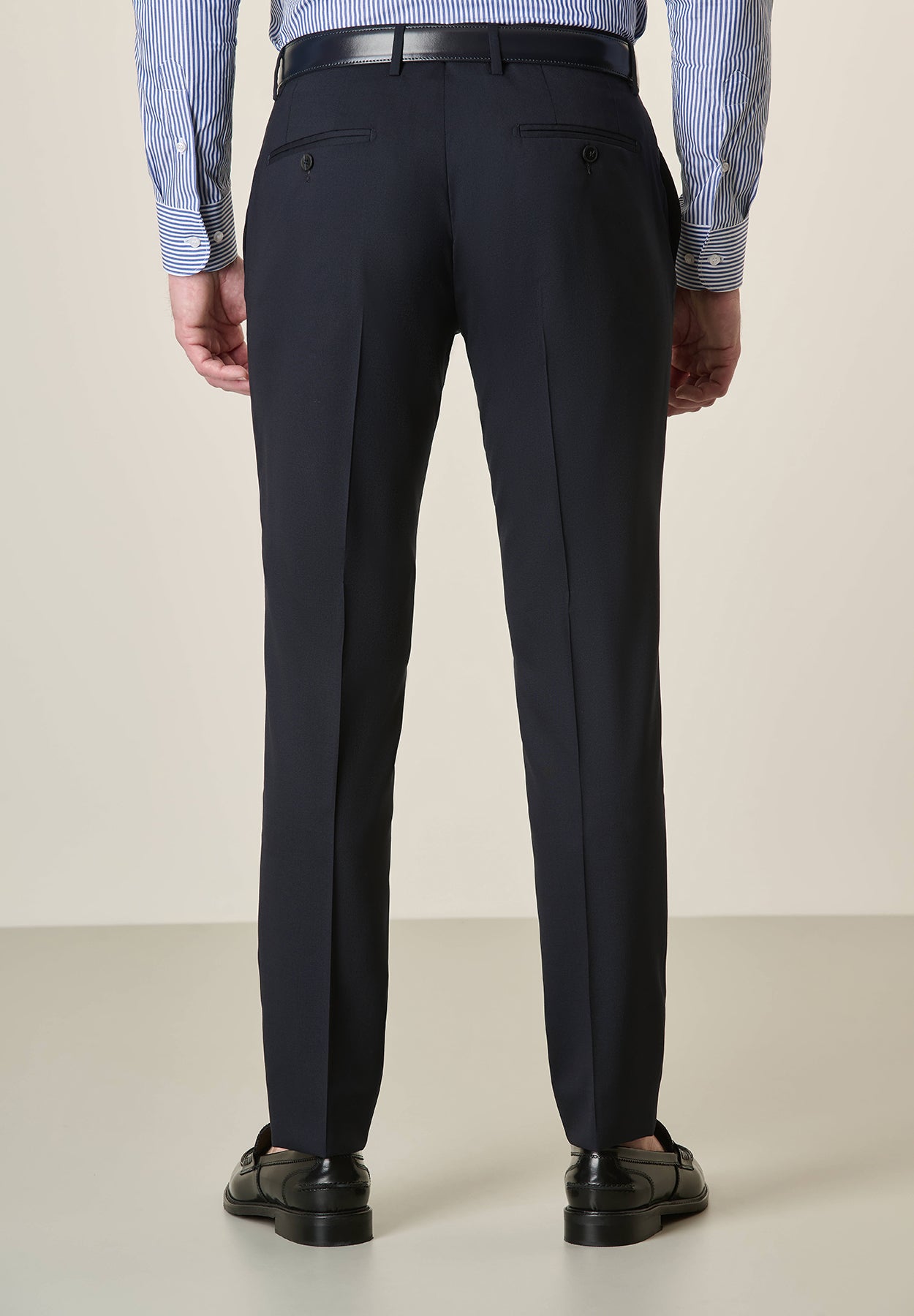Mitternachtsblaue Custom-Fit-Hose aus Schurwolle