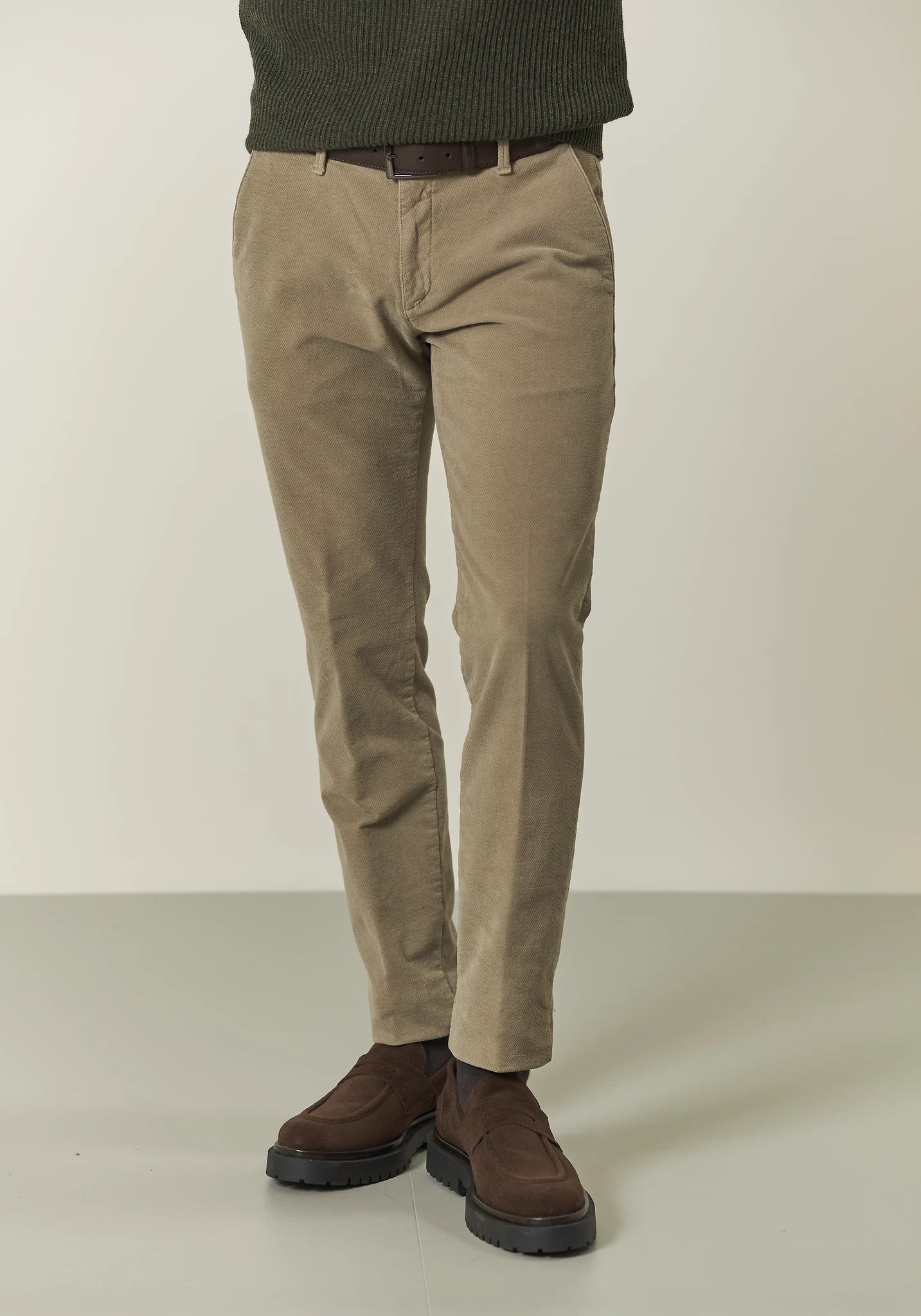 Pantalone mastice fustagno cotone jacquard slim fit
