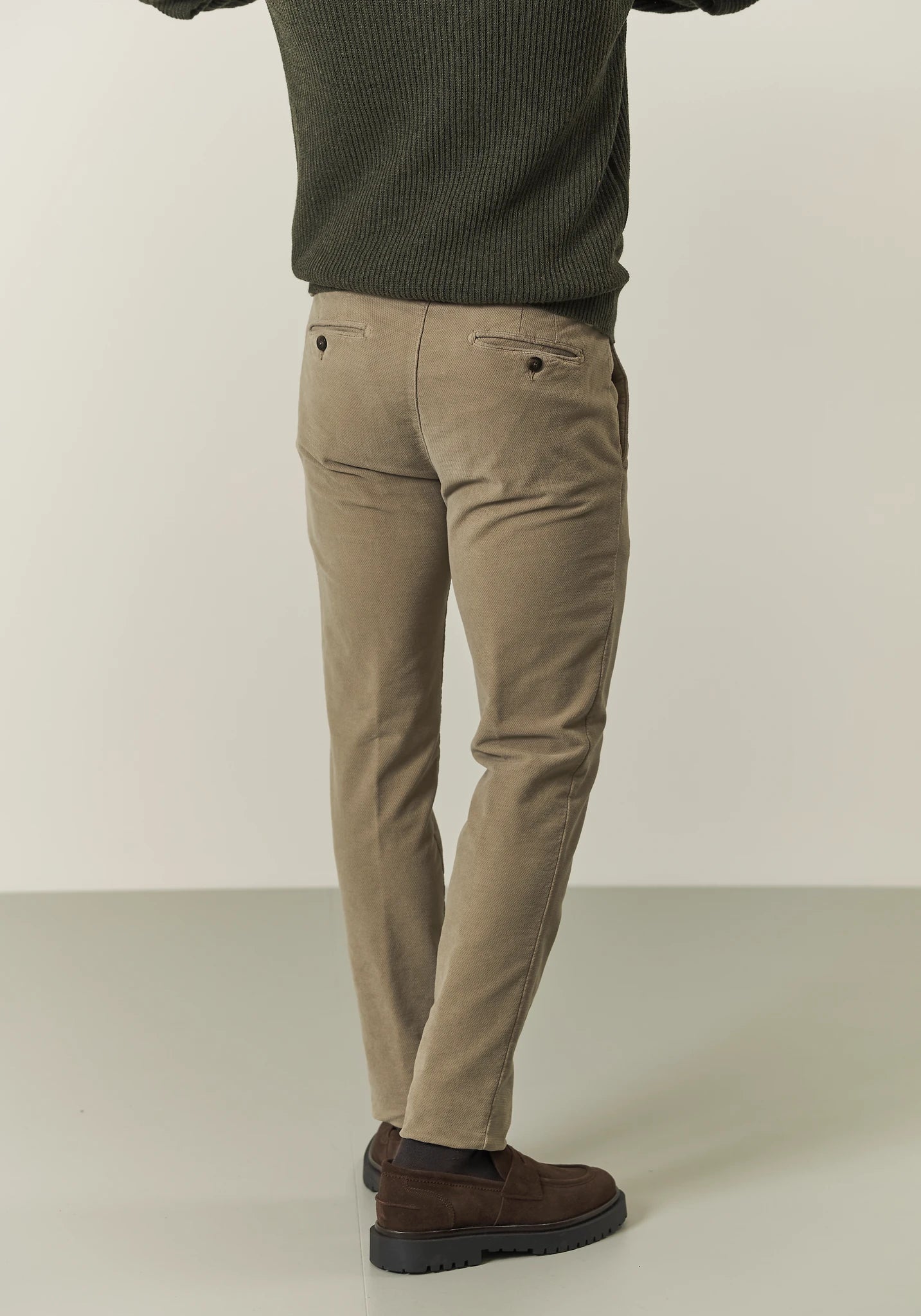 Pantalone mastice fustagno cotone jacquard slim fit