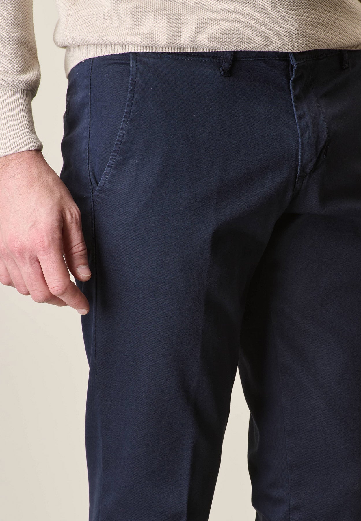 Blue trousers tricotina cotton stretch slim fit
