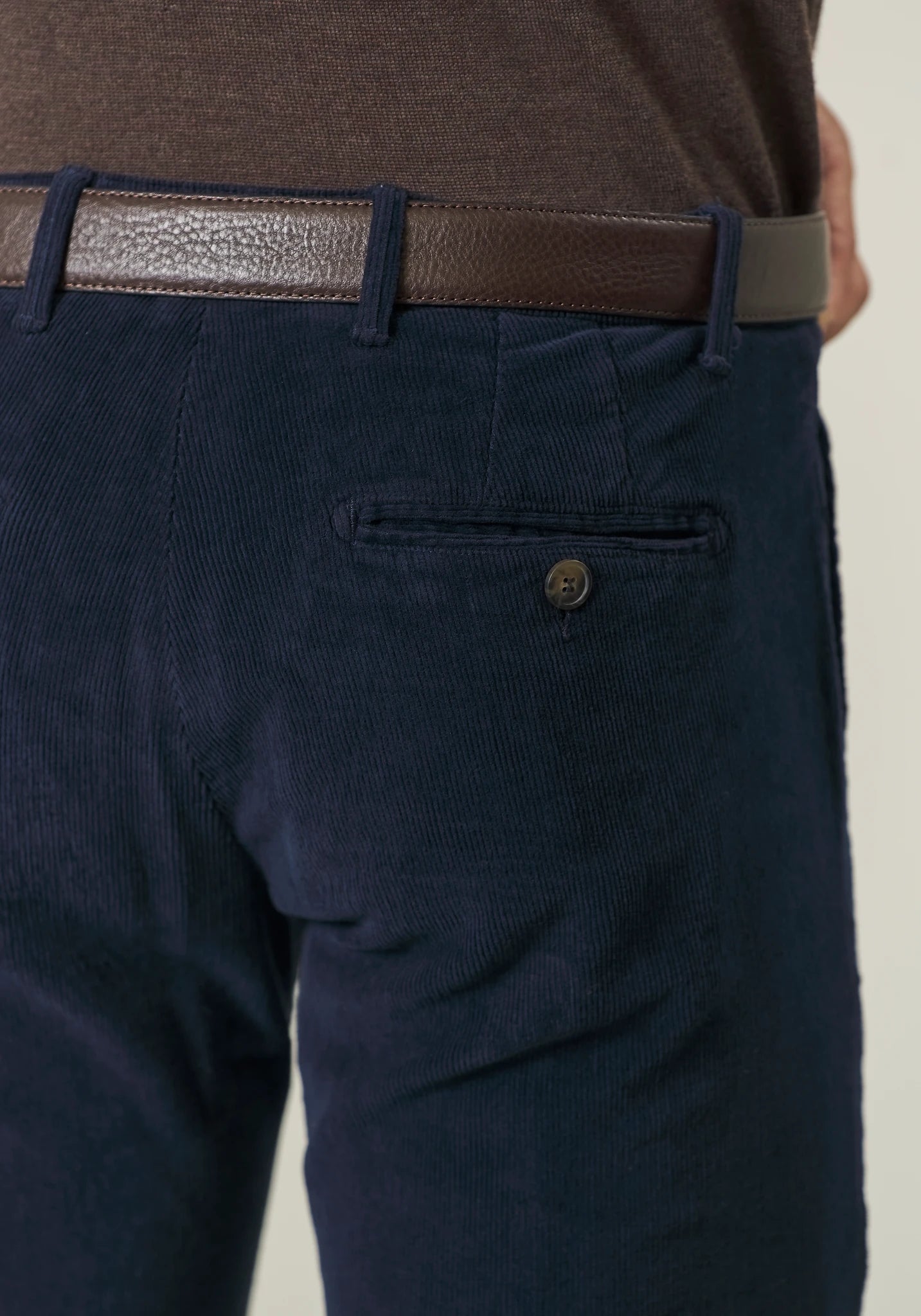 Pantalone blu velluto cotone stretch slim fit