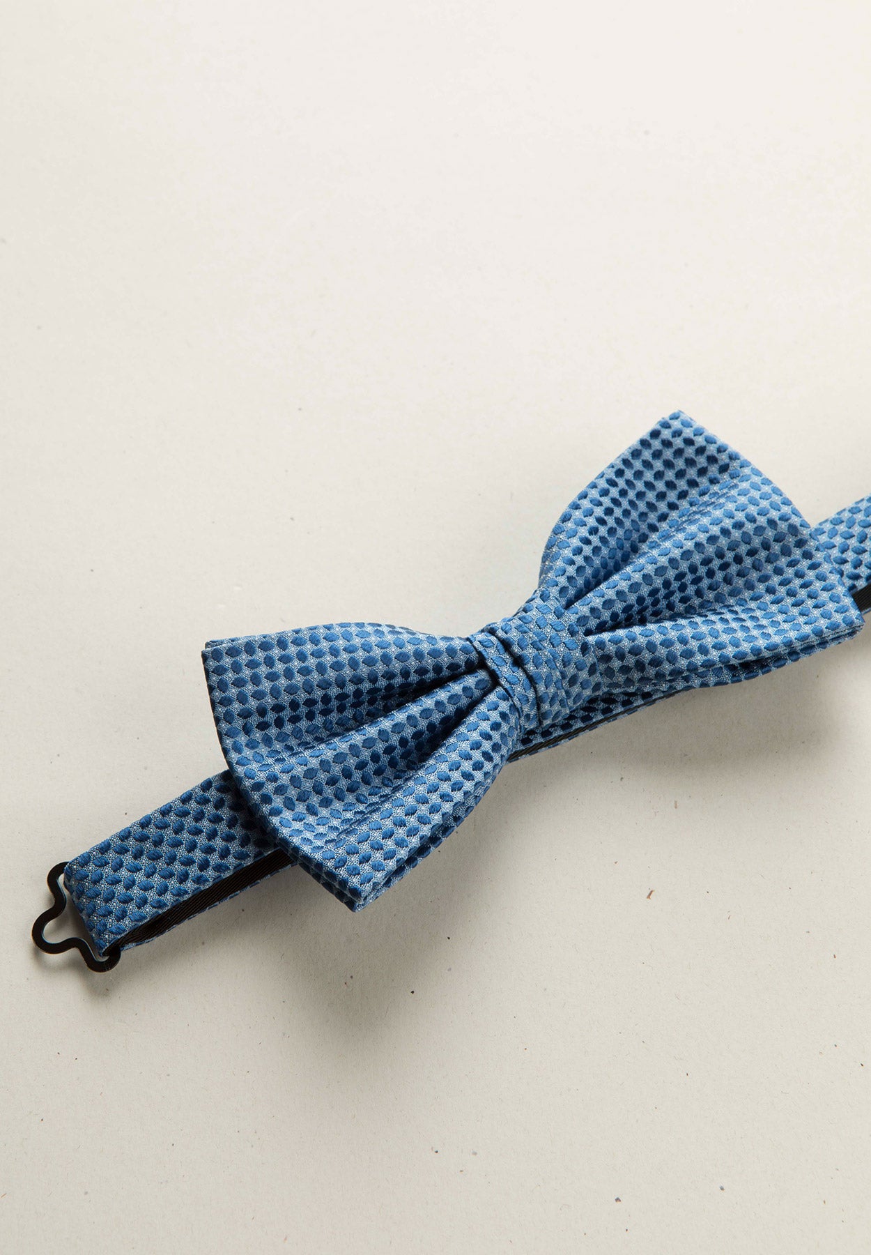Light blue silk micro-design bow tie Angelico - Main Image