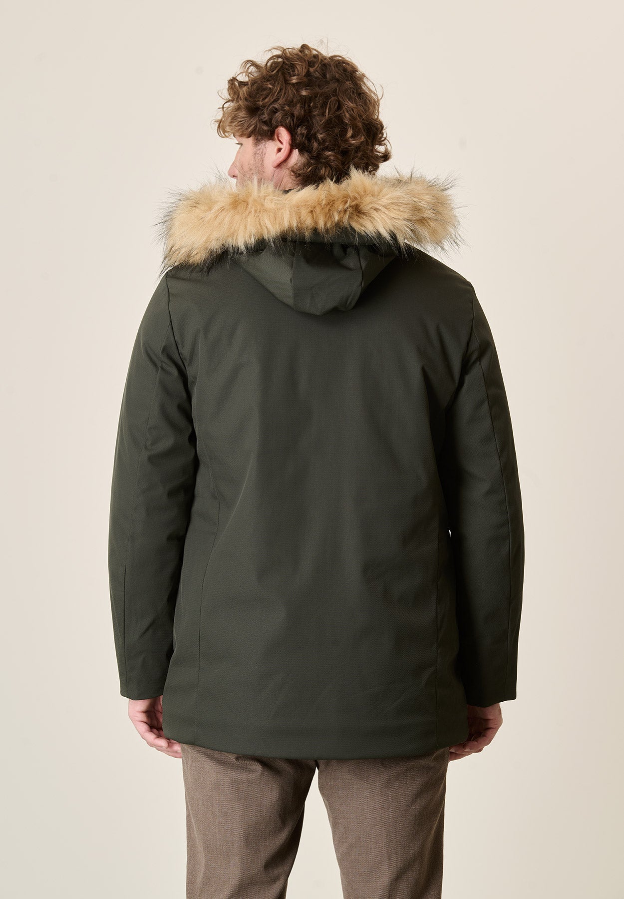 Parka verde pelliccia staccabile