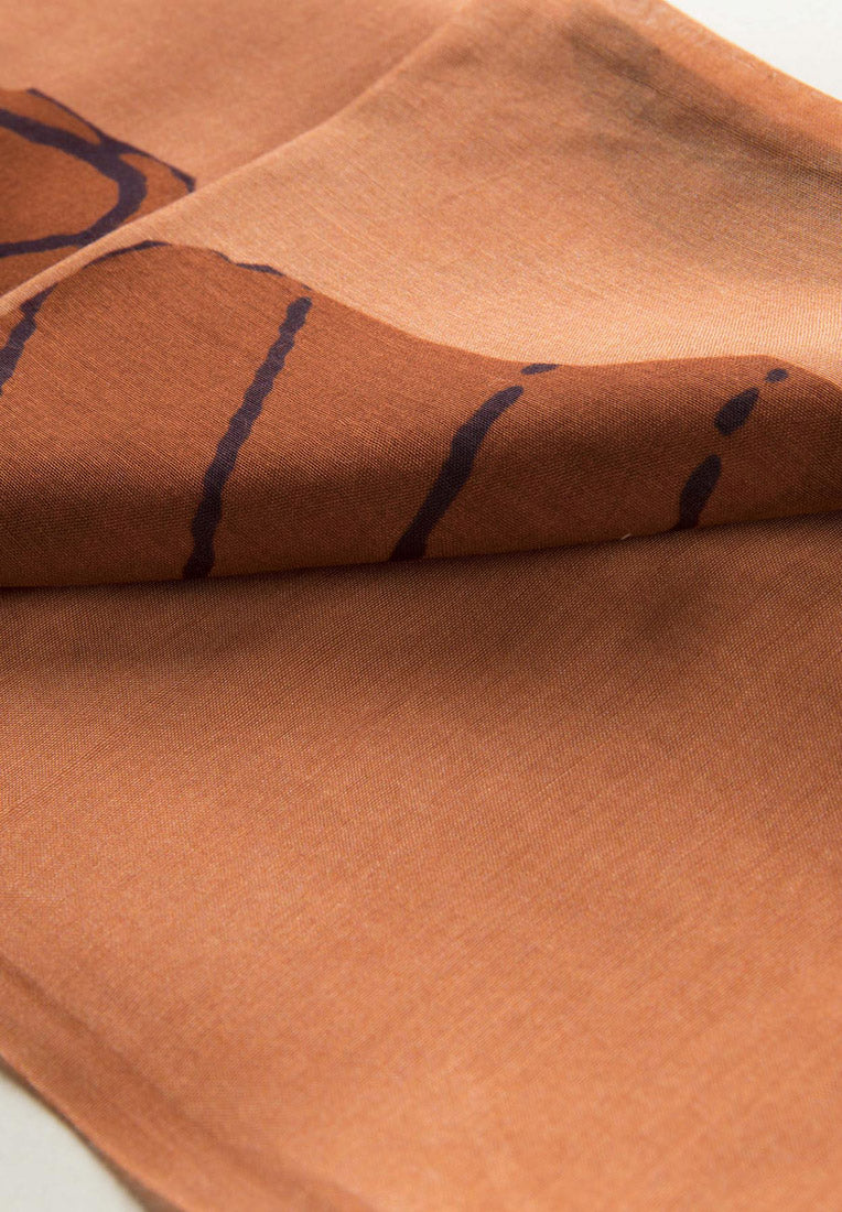 Orange Pashmina Modal Silk Pattern