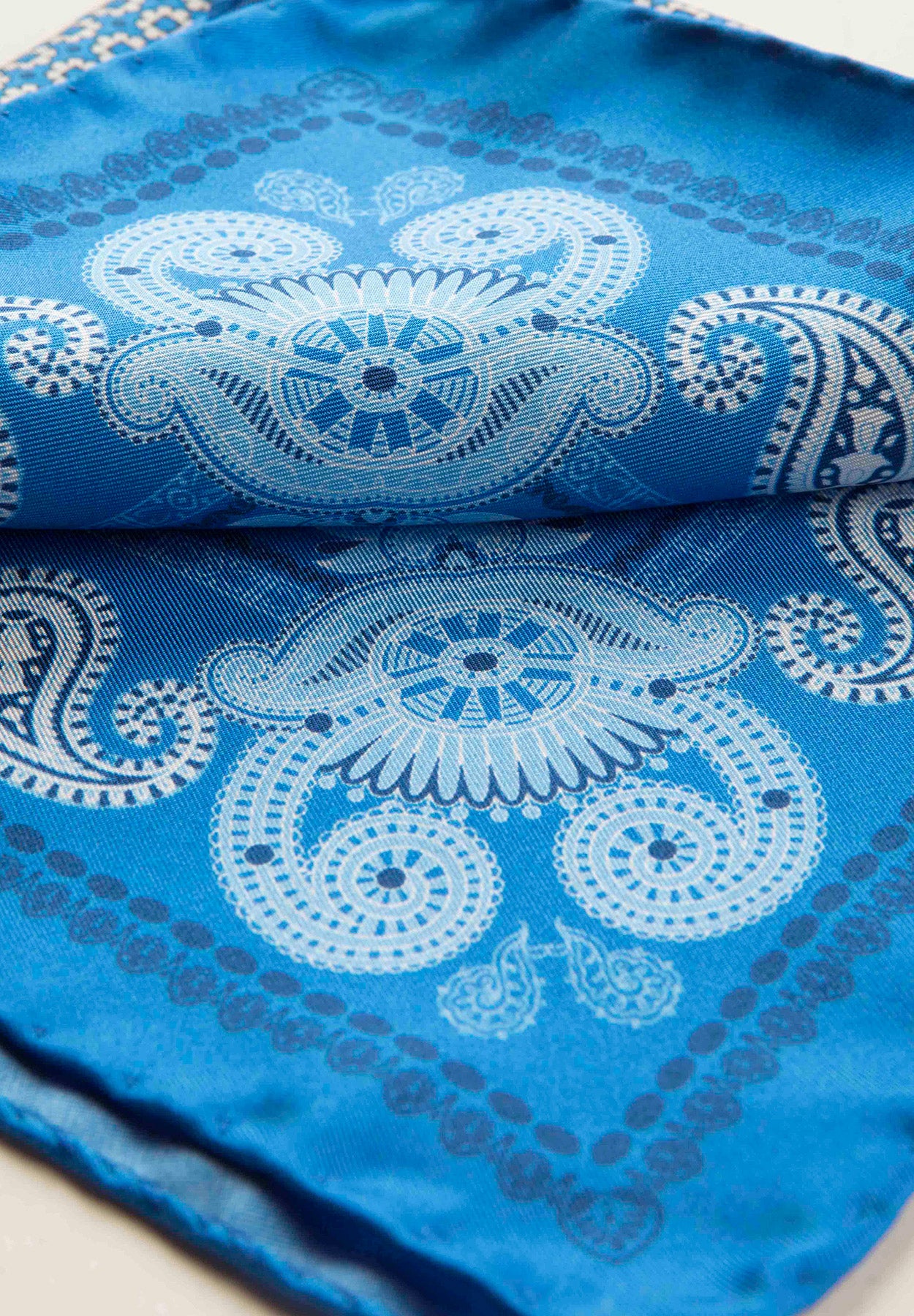Pochette celeste azzurra fantasia cashmere seta-Angelico