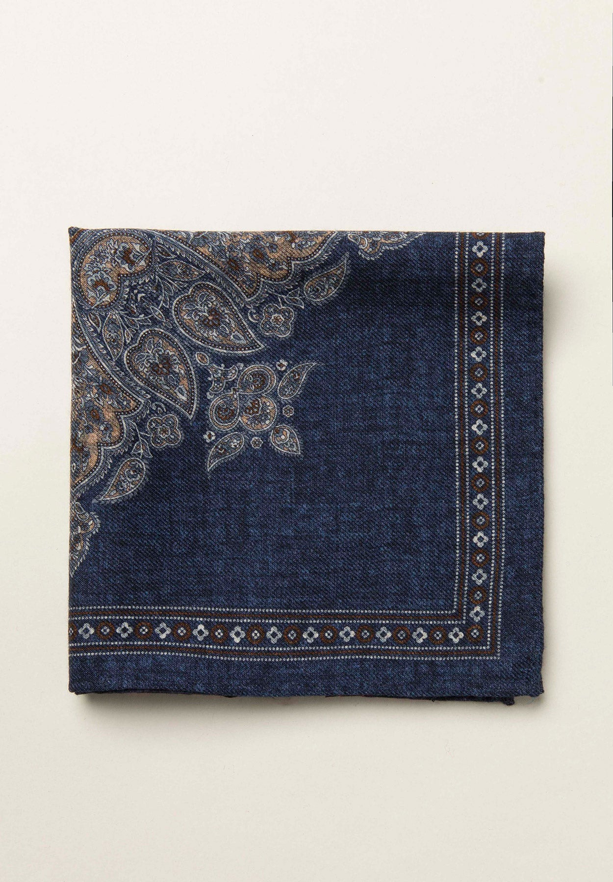 Pochette blu navy fronte retro lana-Angelico