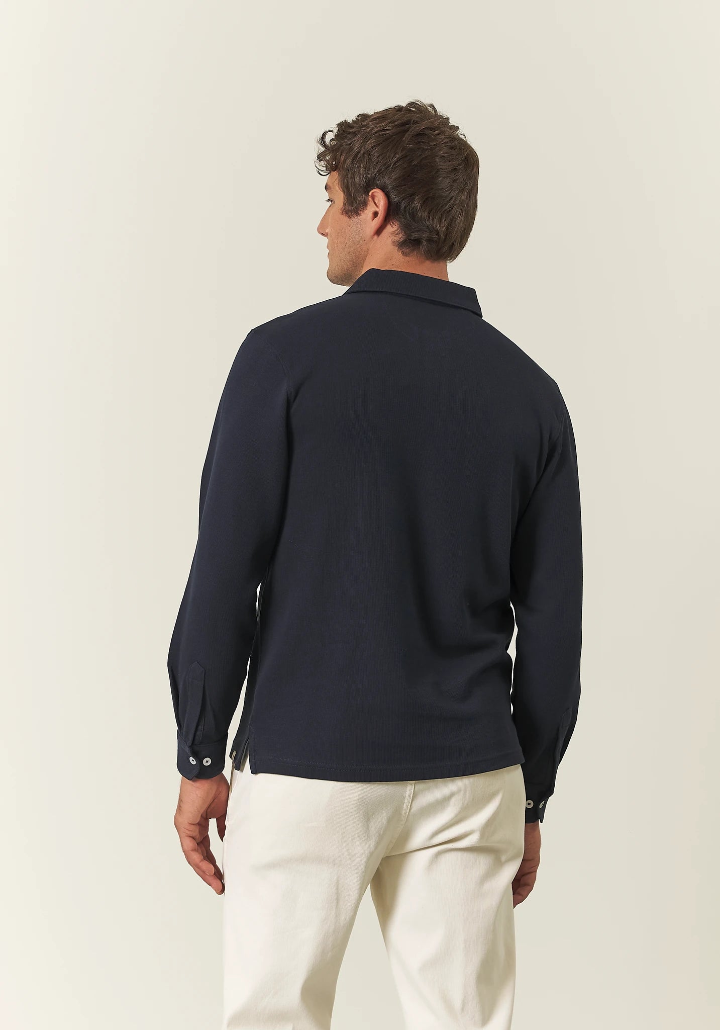 Polo piquet blu caldo cotone