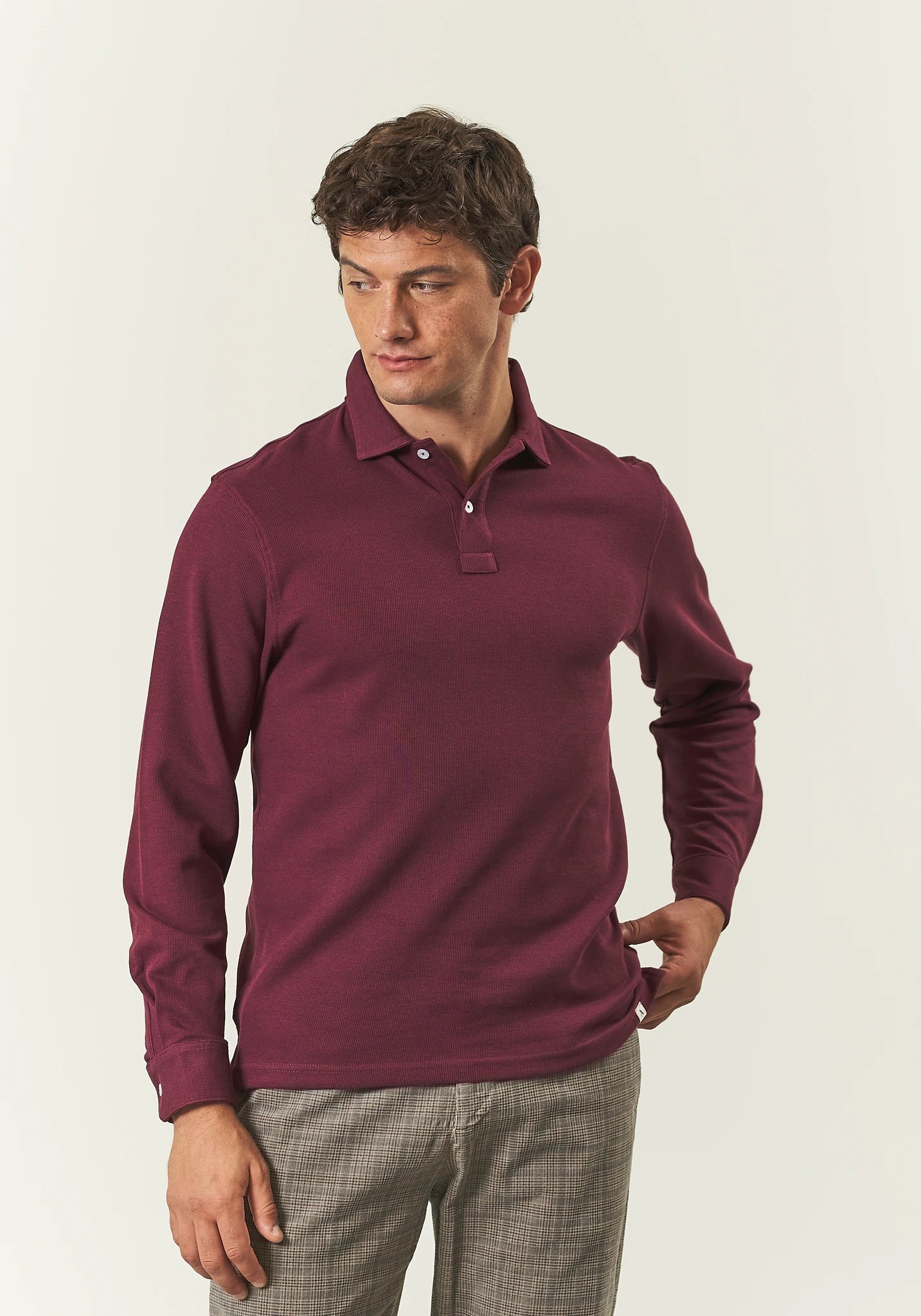 Polo piquet bordeaux caldo cotone
