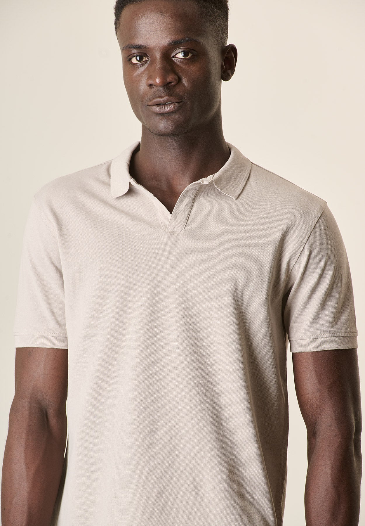Polo sabbia cotone piquet derby