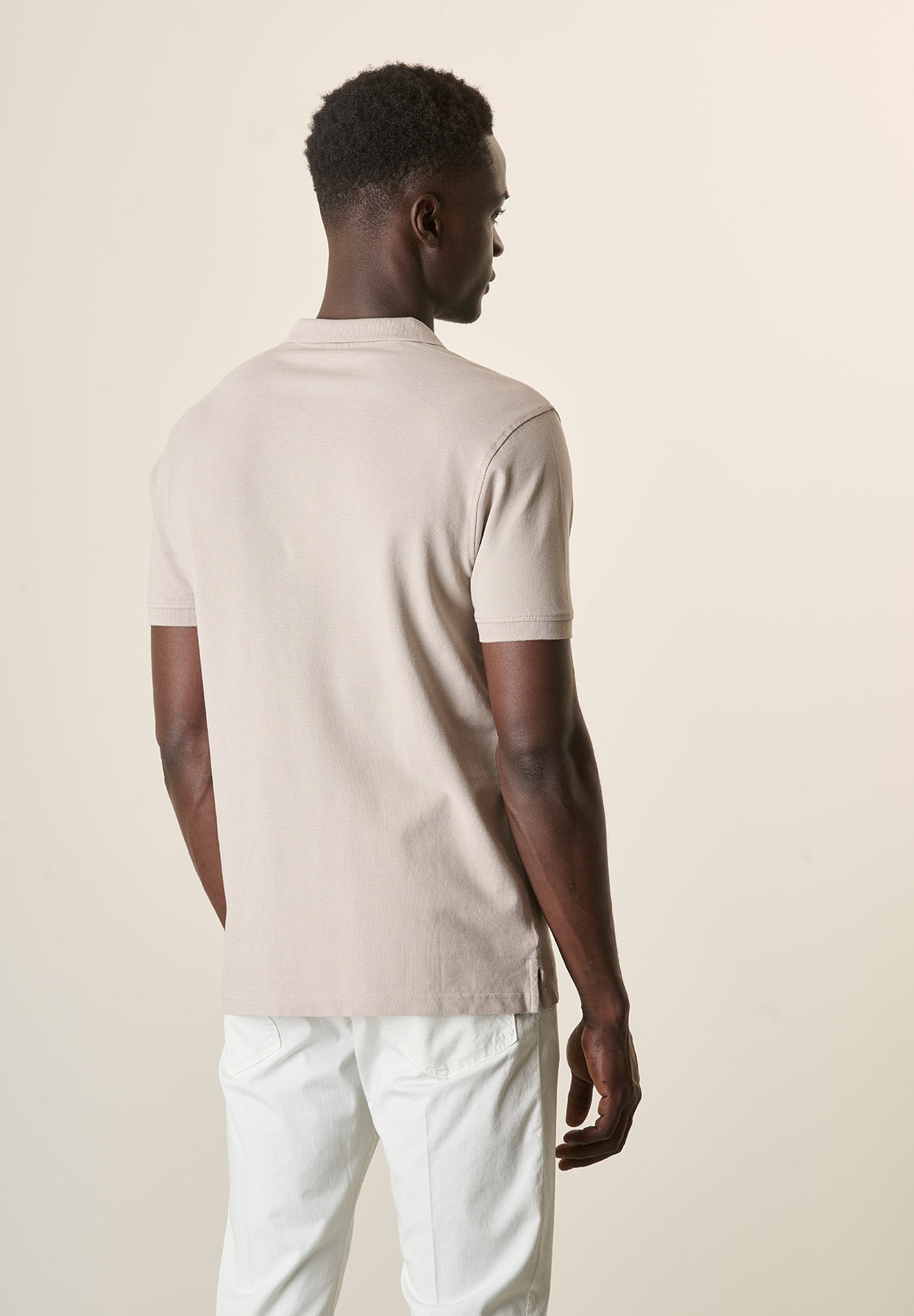 Polo sabbia cotone piquet derby