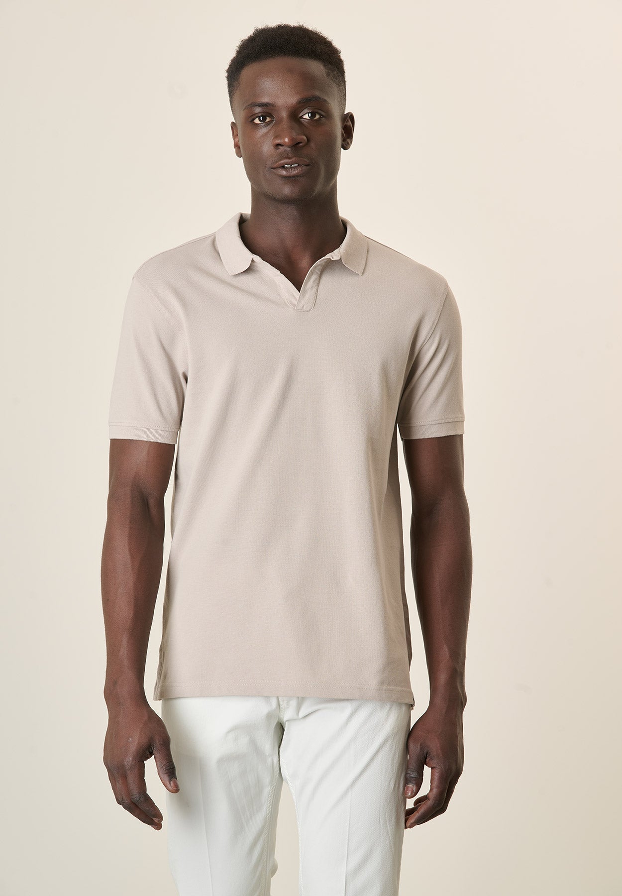 Polo sabbia cotone piquet derby