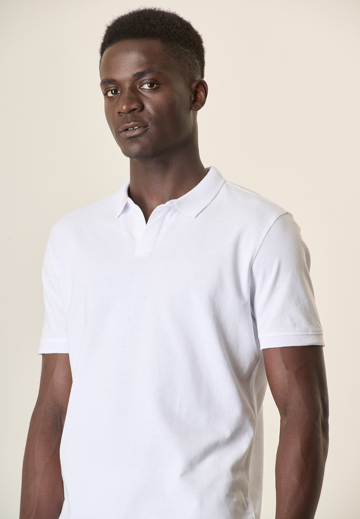 Polo bianco cotone piquet derby