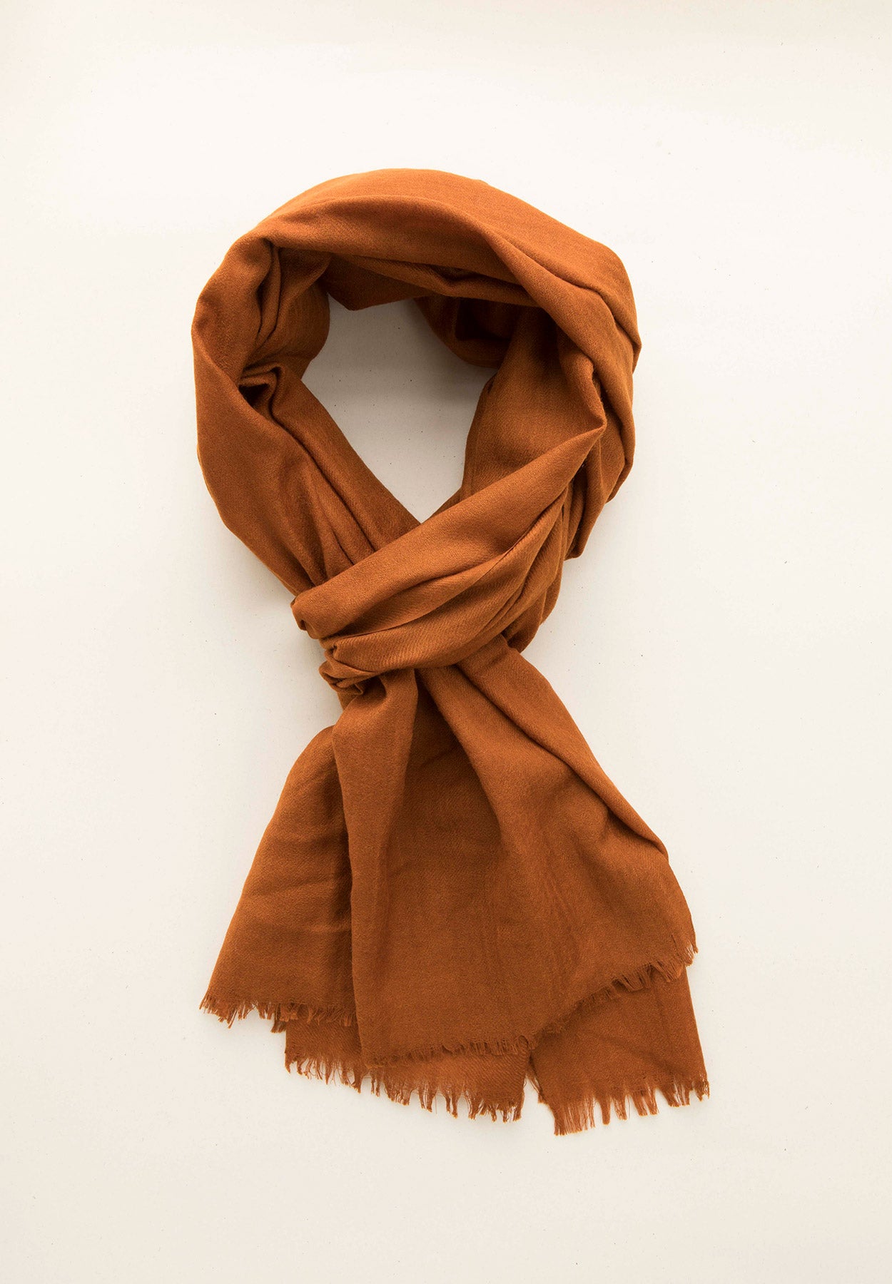 Plain merino wool burnt scarf Angelico 1