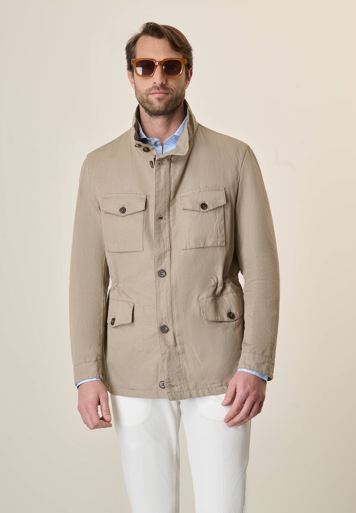 Beige Saharan jacket linen cotton