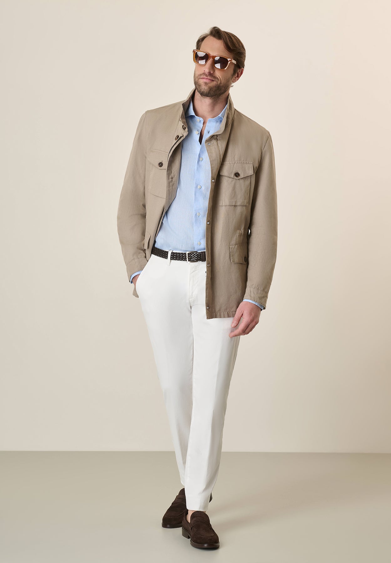 Beige Saharan jacket linen cotton