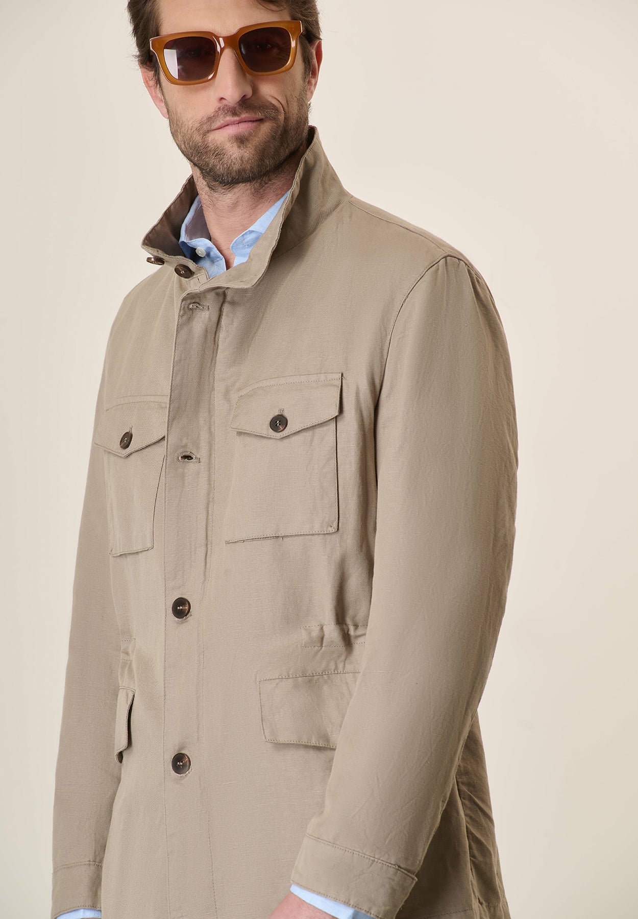 Beige Saharan jacket linen cotton