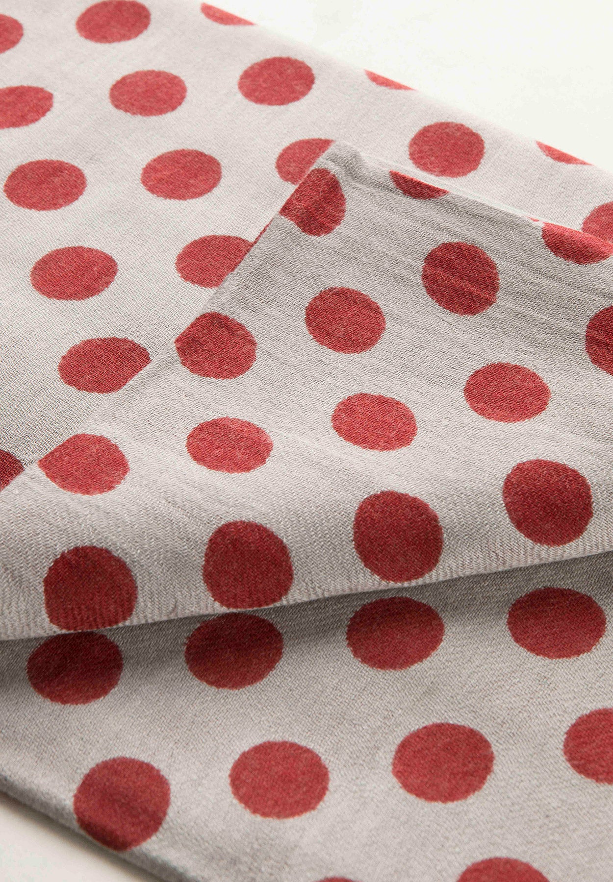 Sciarpa grigia pois rosso misto lana frange-Angelico