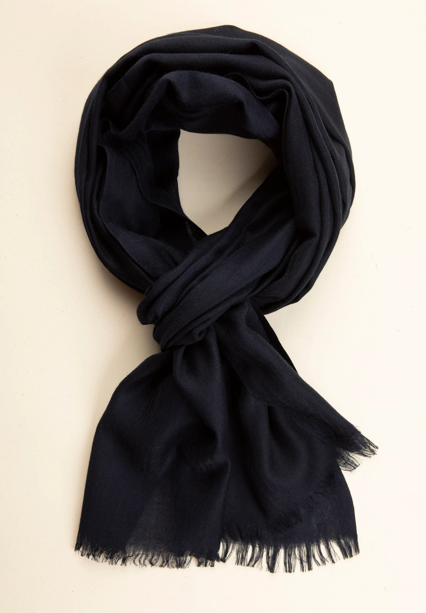 Sciarpa blu navy lana merinos unita