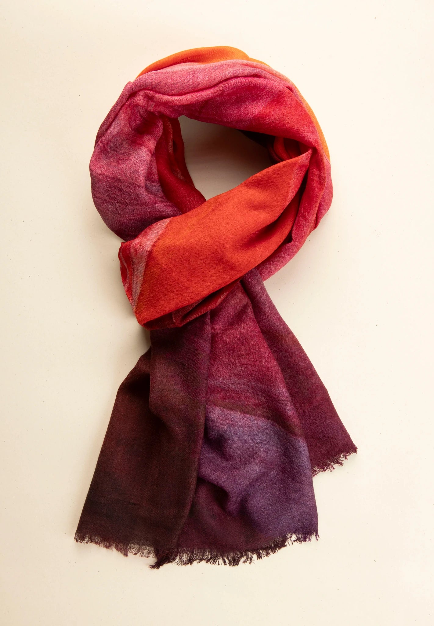 Sciarpa rossa lana fantasia astratta bordeaux rosa