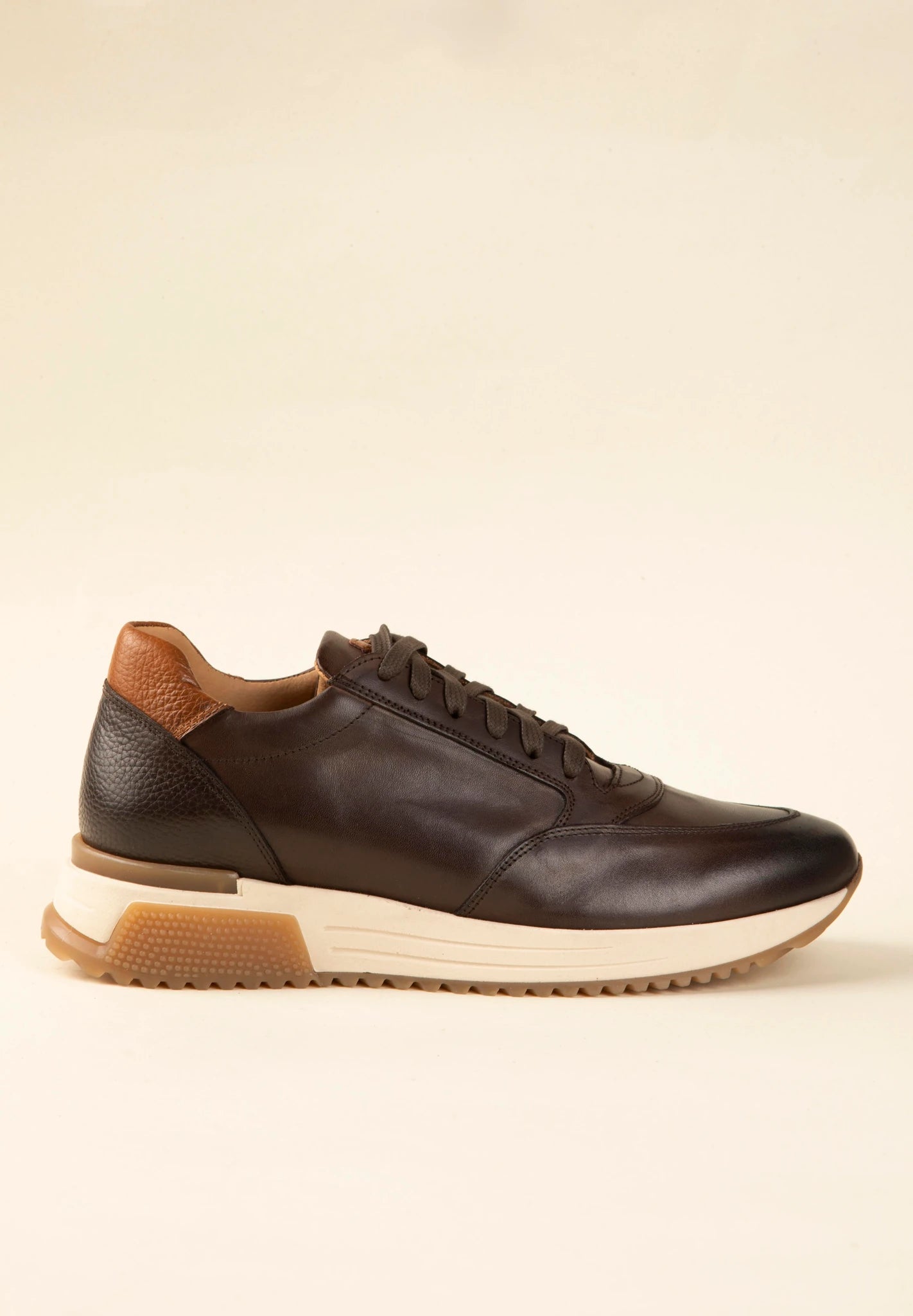 Sneaker marrone pelle stringata-Angelico