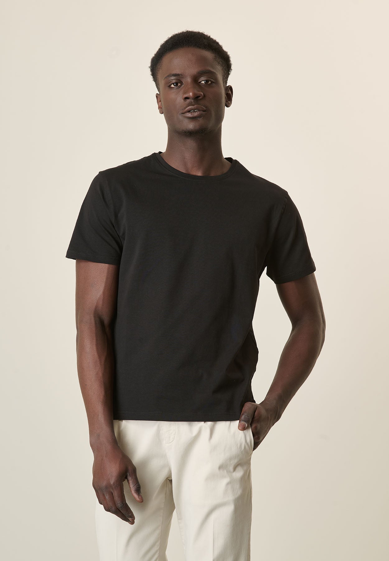 T-Shirt nera cotone B-Stretch