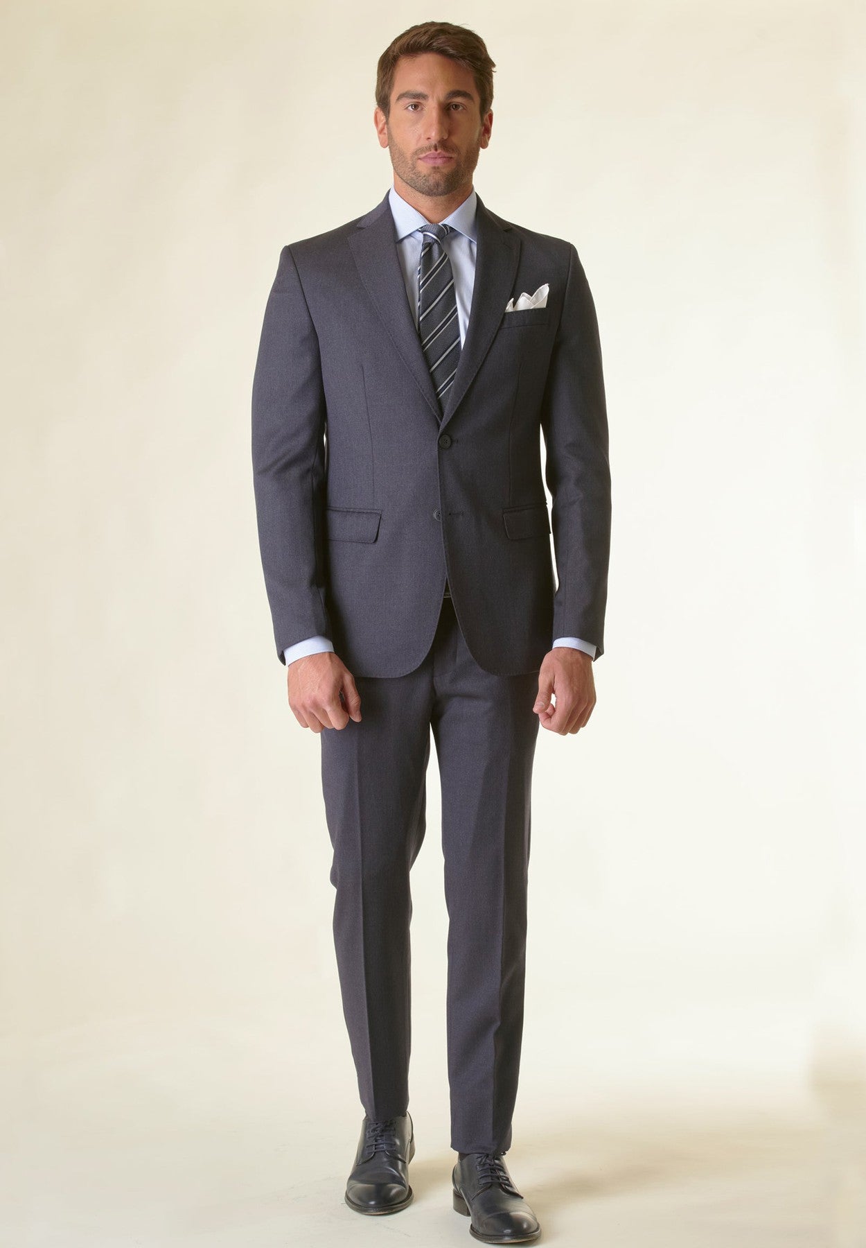 Abito blu lana vergine custom fit
