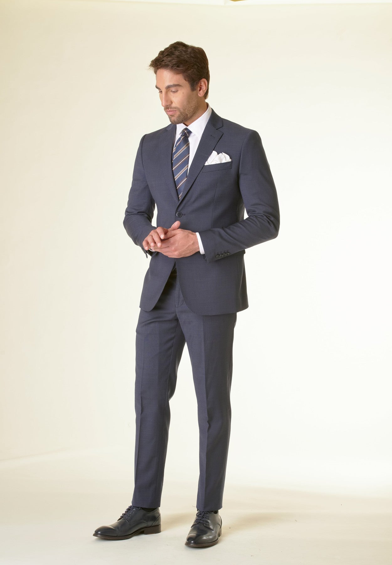 Abito blu microarmatura custom fit