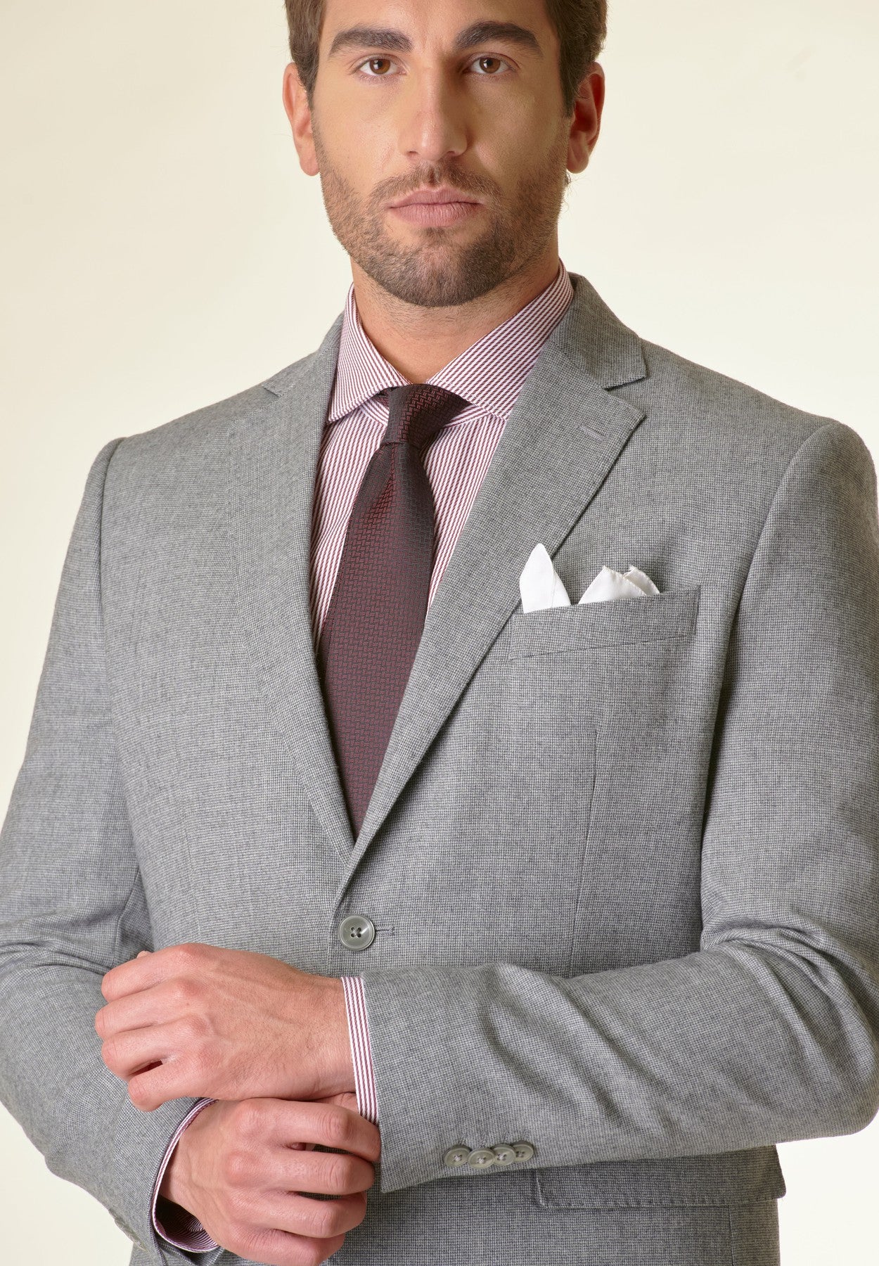 Abito grigio microdisegno custom fit