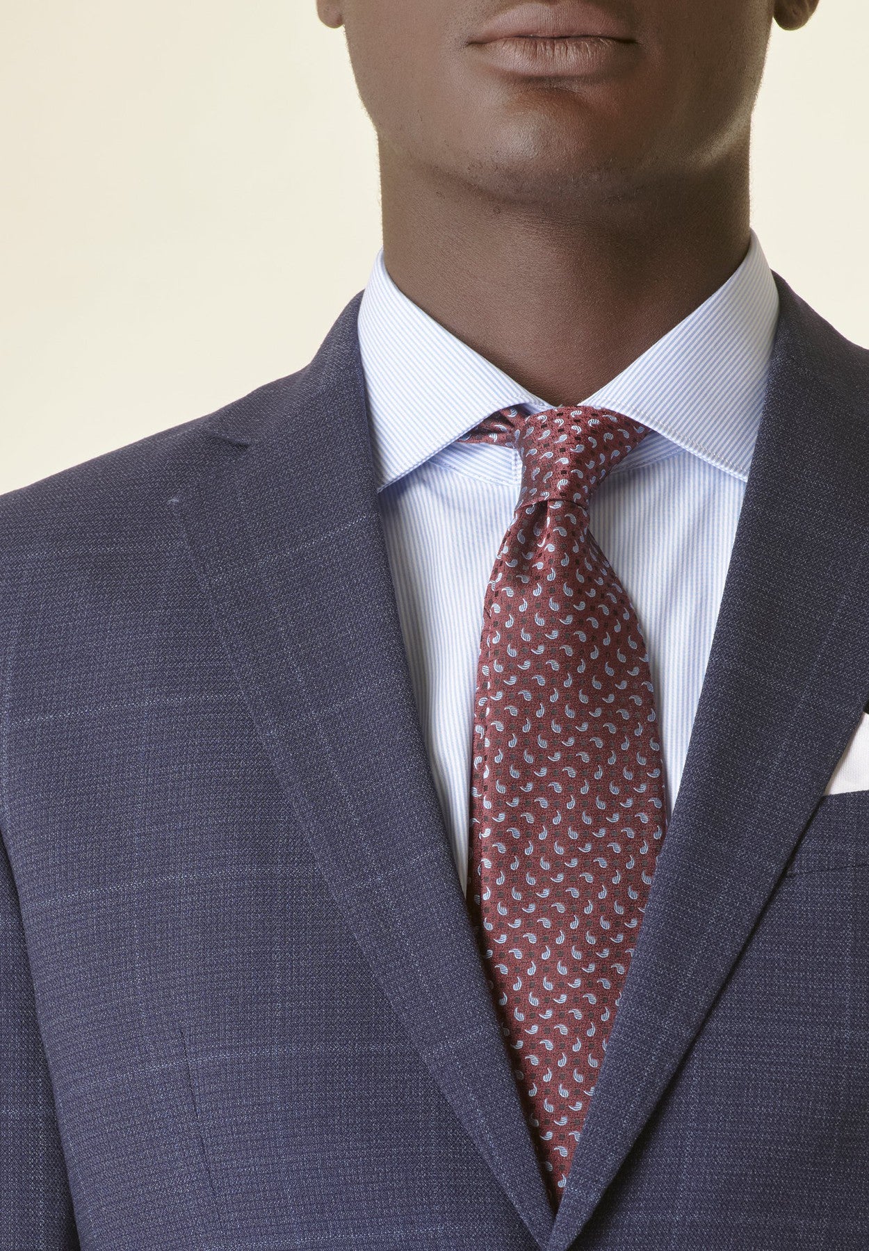 Abito blu quadri lana custom fit
