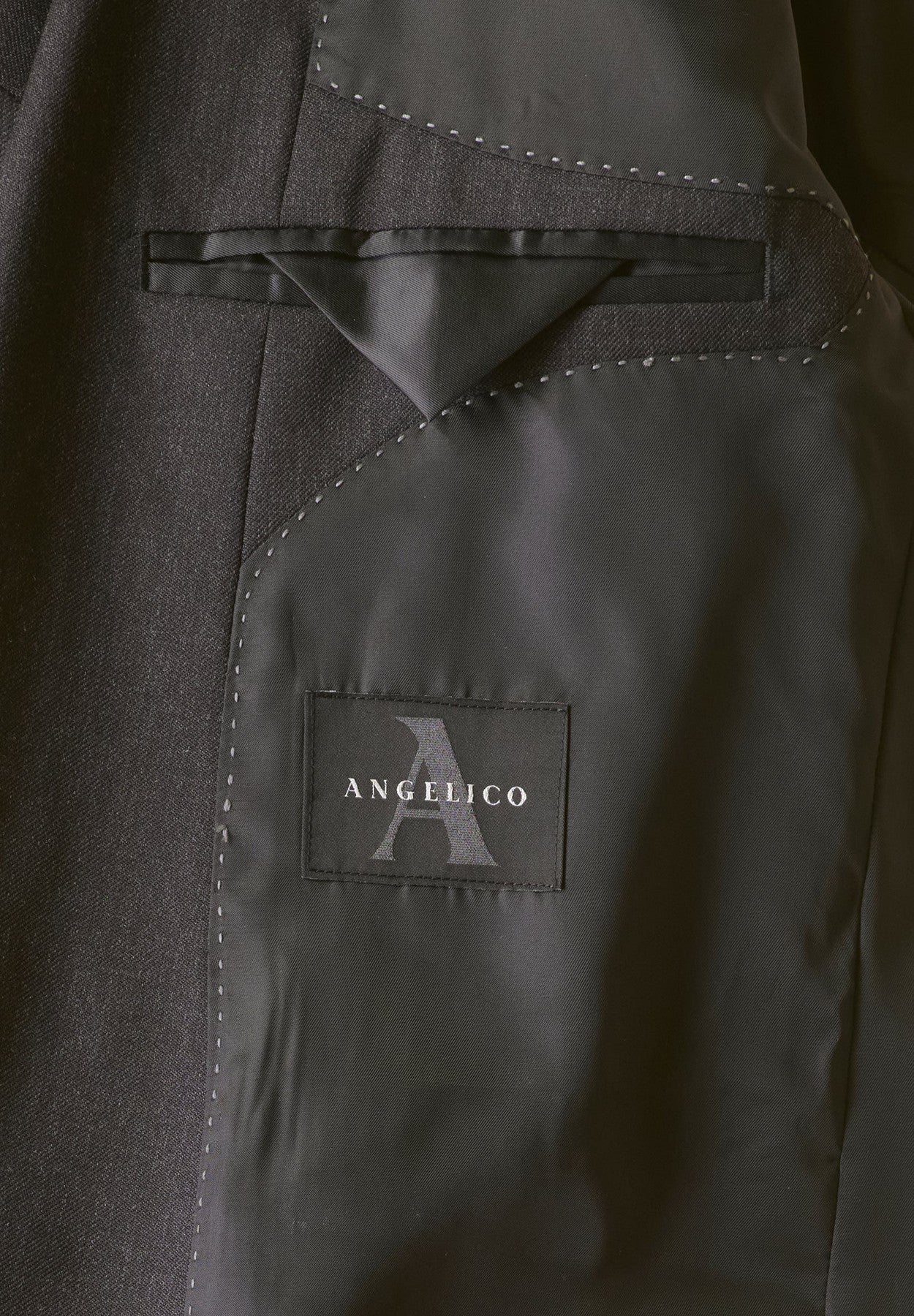 Charcoal suit wool twill custom