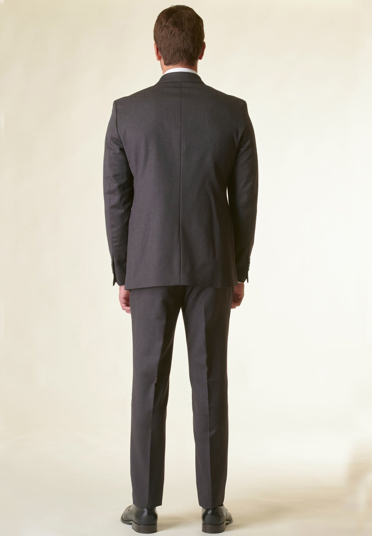 Charcoal suit wool twill custom