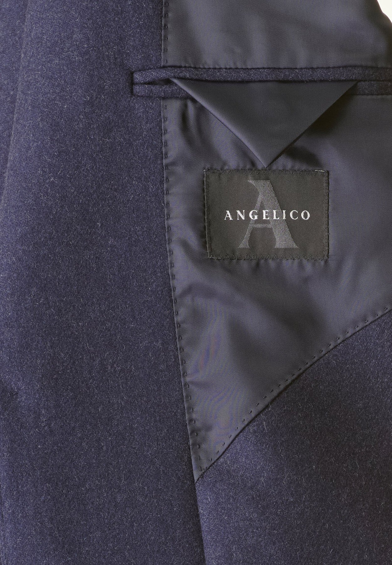 Giacca blu sfoderata lana-cashmere Custom-Angelico
