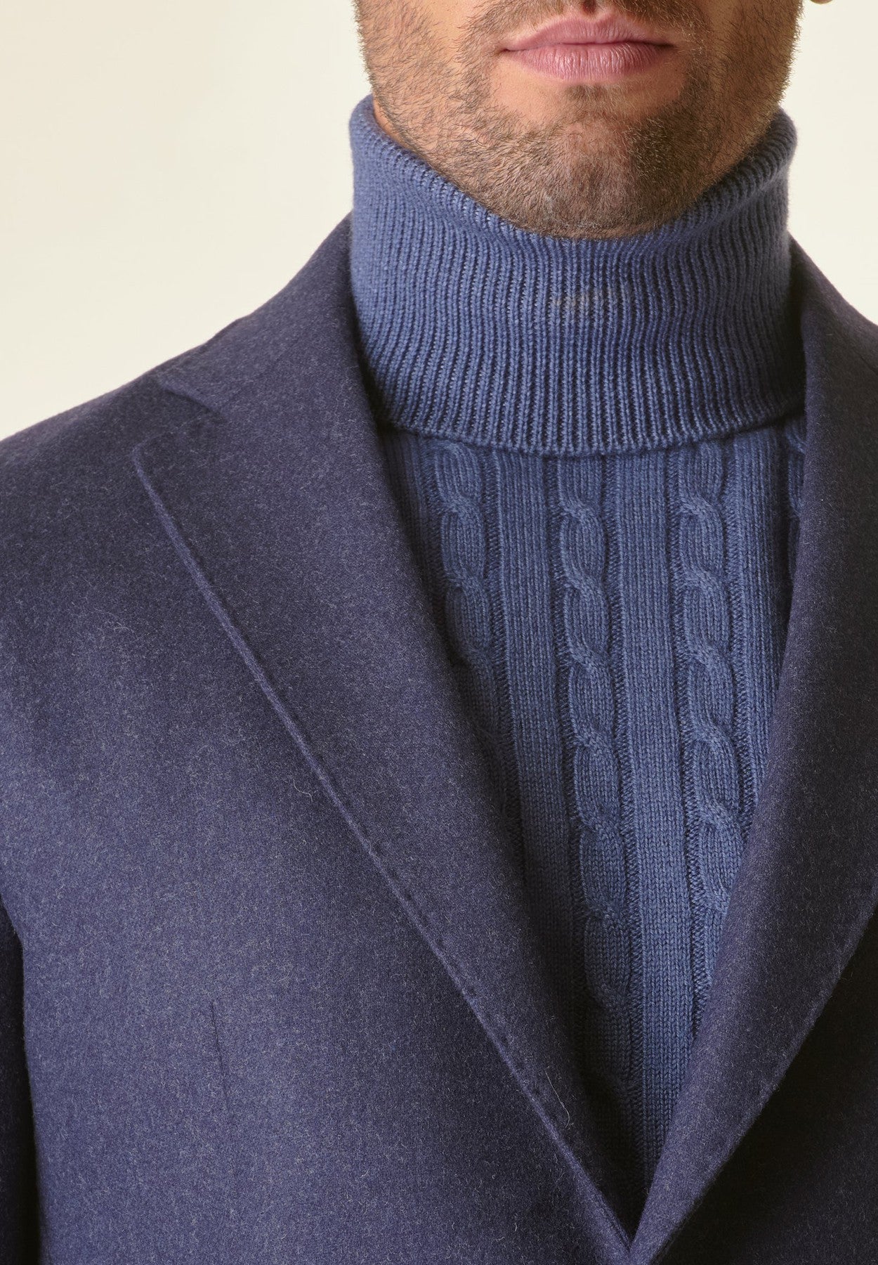 Giacca blu sfoderata lana-cashmere Custom-Angelico
