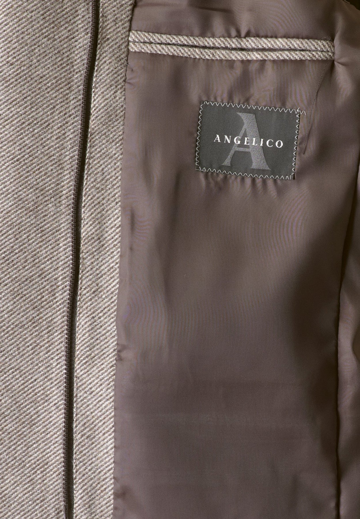 Giacca marrone rigata lana custom fit