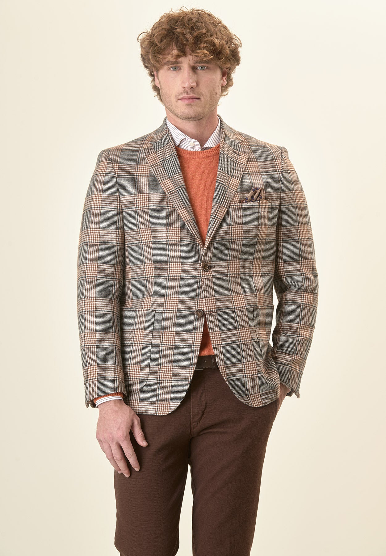 Giacca grigia Galles misto lana decostruita custom fit-Angelico