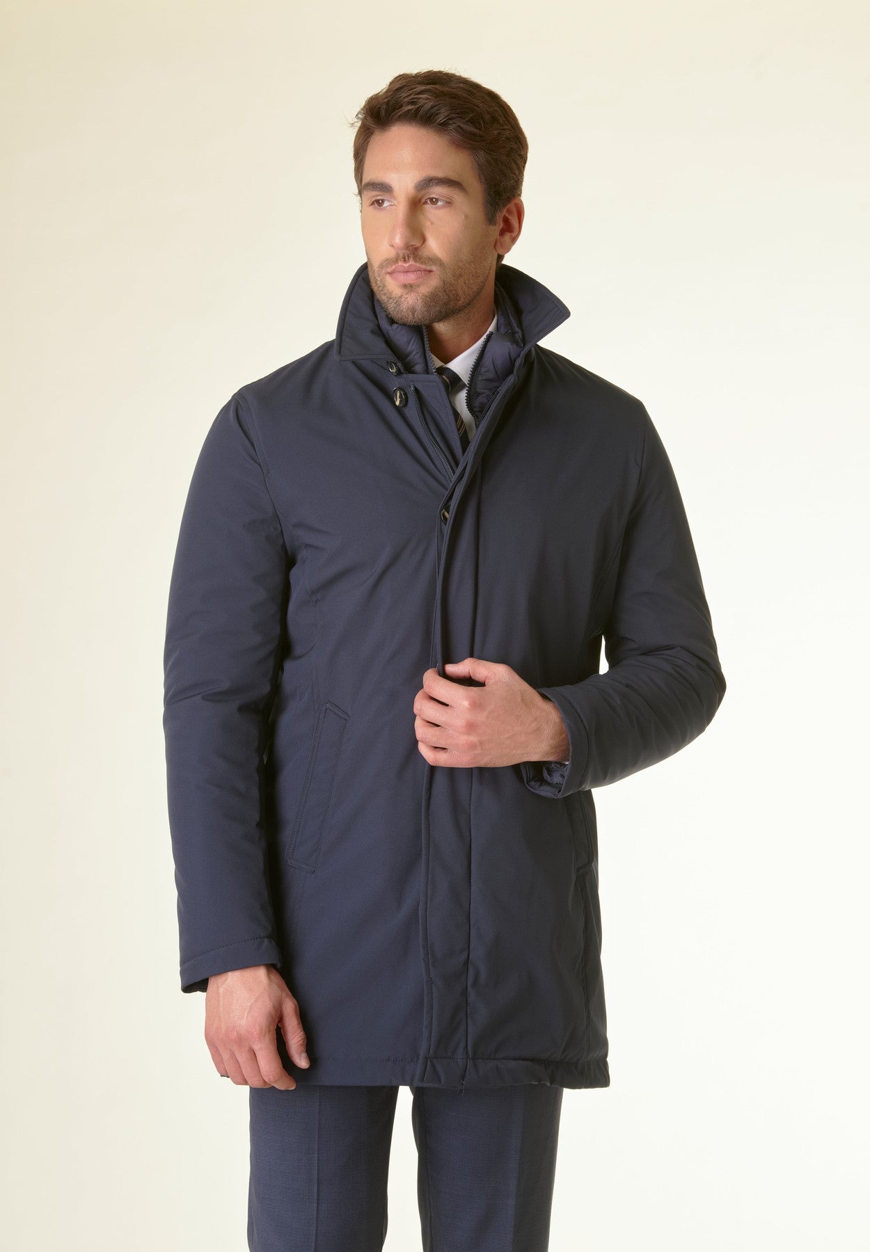 Blue technical padded coat
