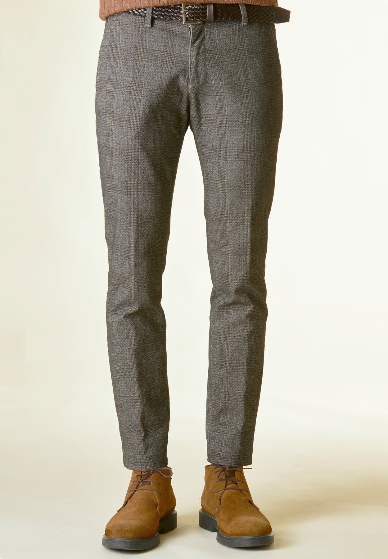 Pantalone grigio galles tinto filo slim