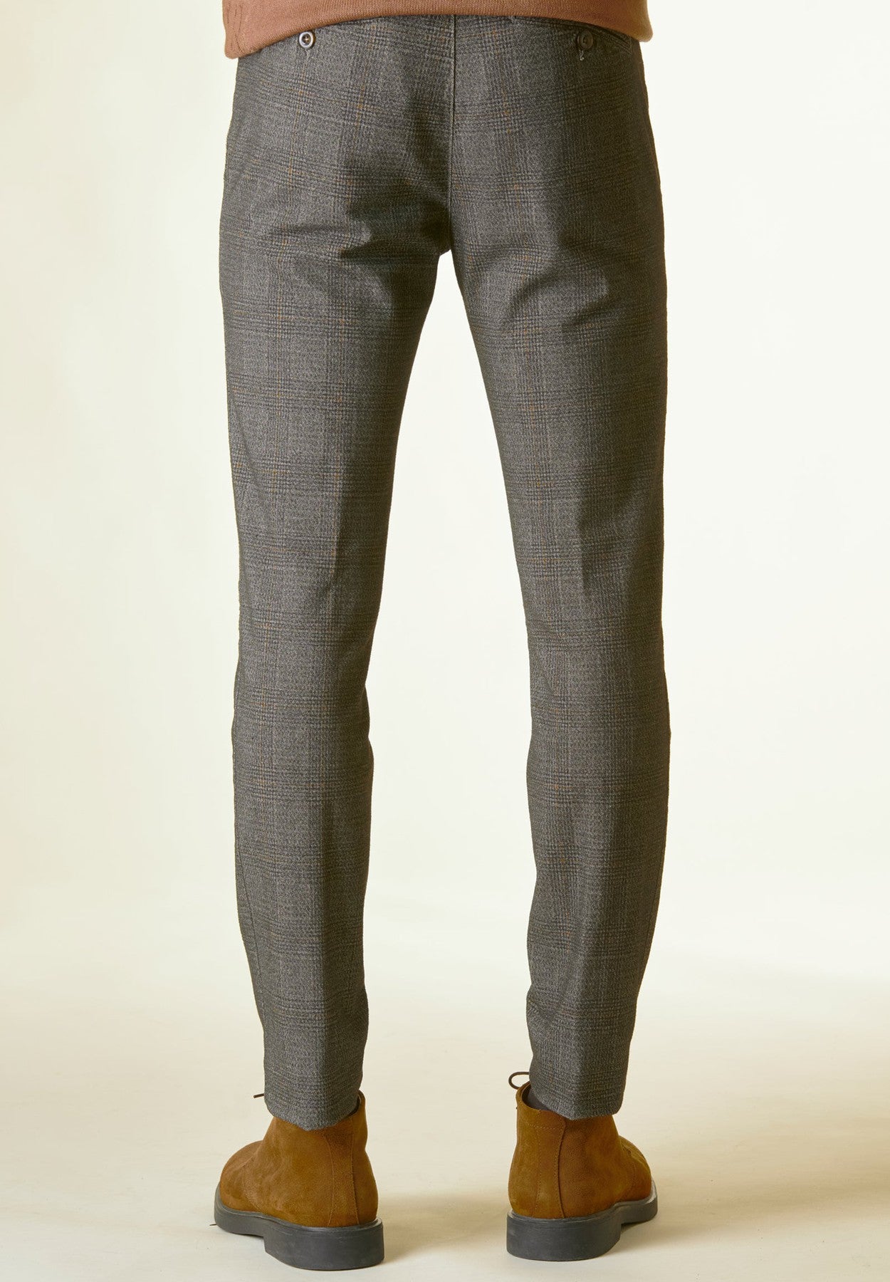 Pantalone grigio galles tinto filo slim