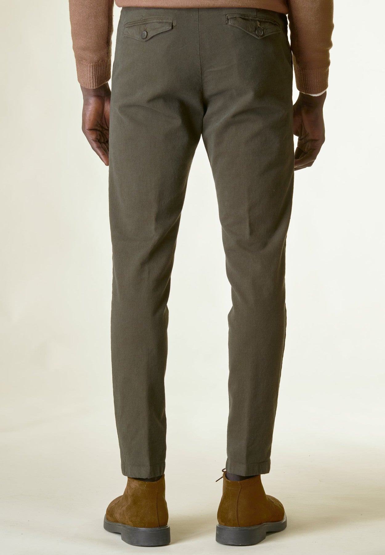 Pantalone fango effetto lana slim