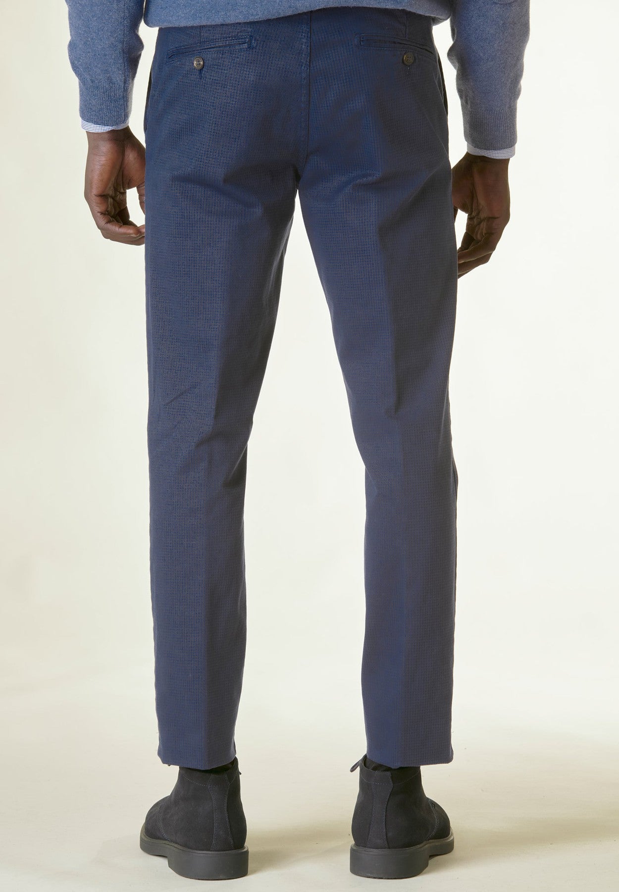 Regular fit blue piedpul trousers Angelico 3