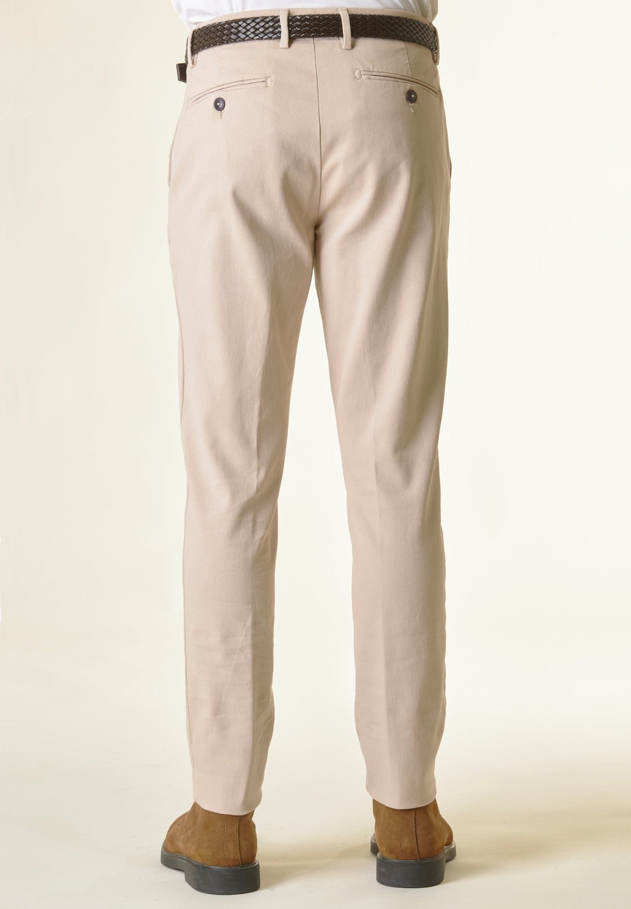 Pantalone beige armatura cotone slim