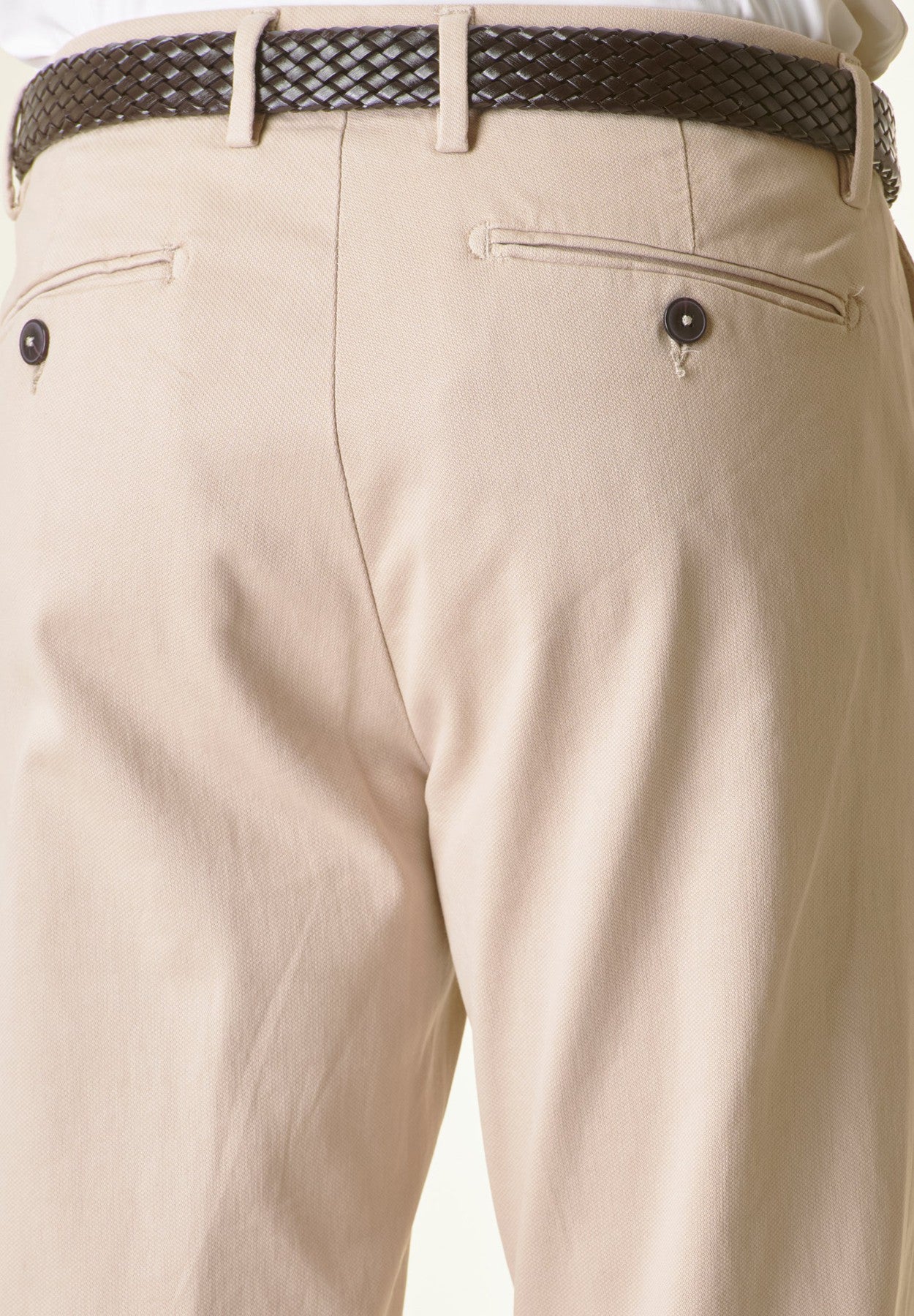 Pantalone beige armatura cotone slim