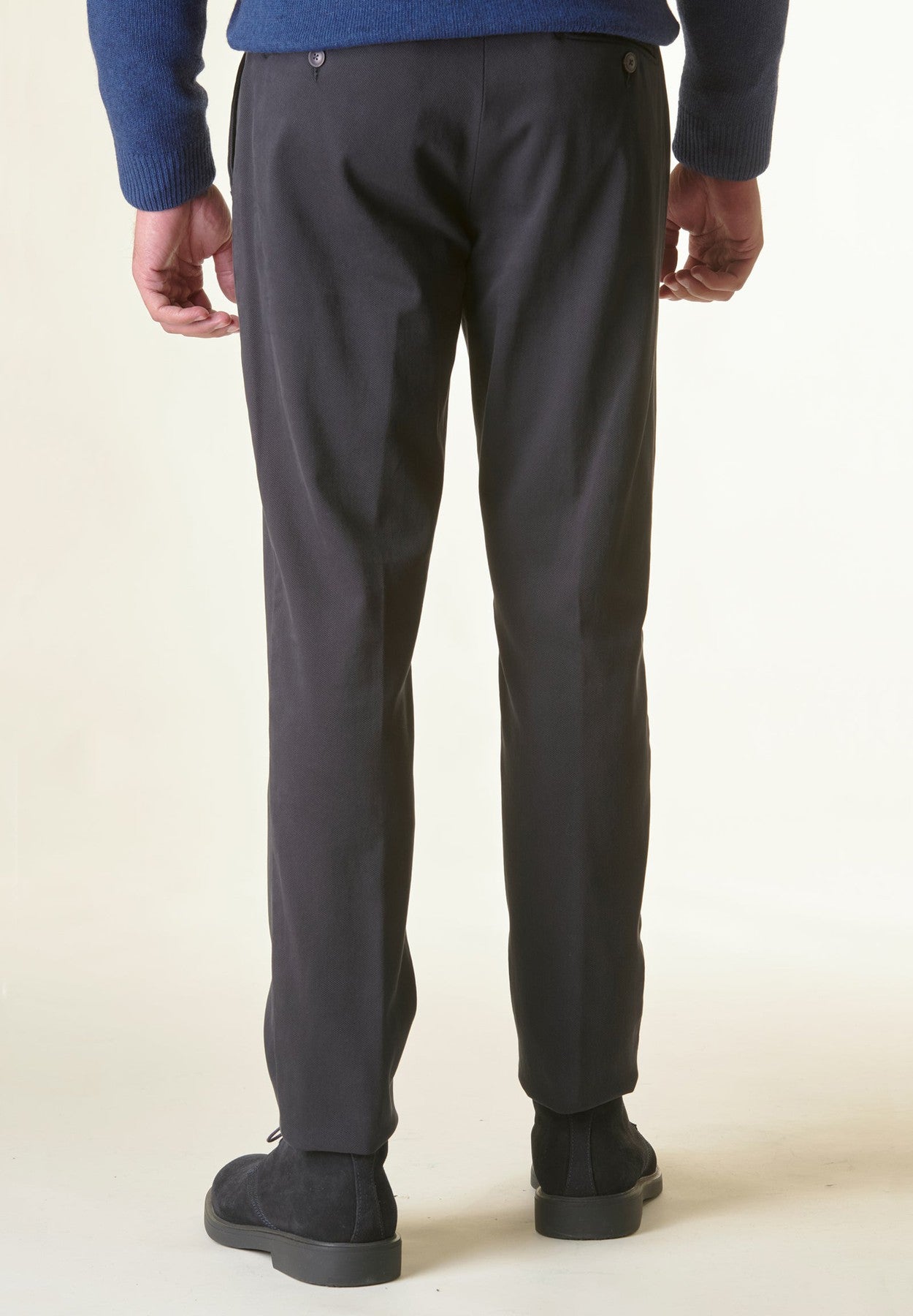 Pantalone blu navy armatura cotone slim