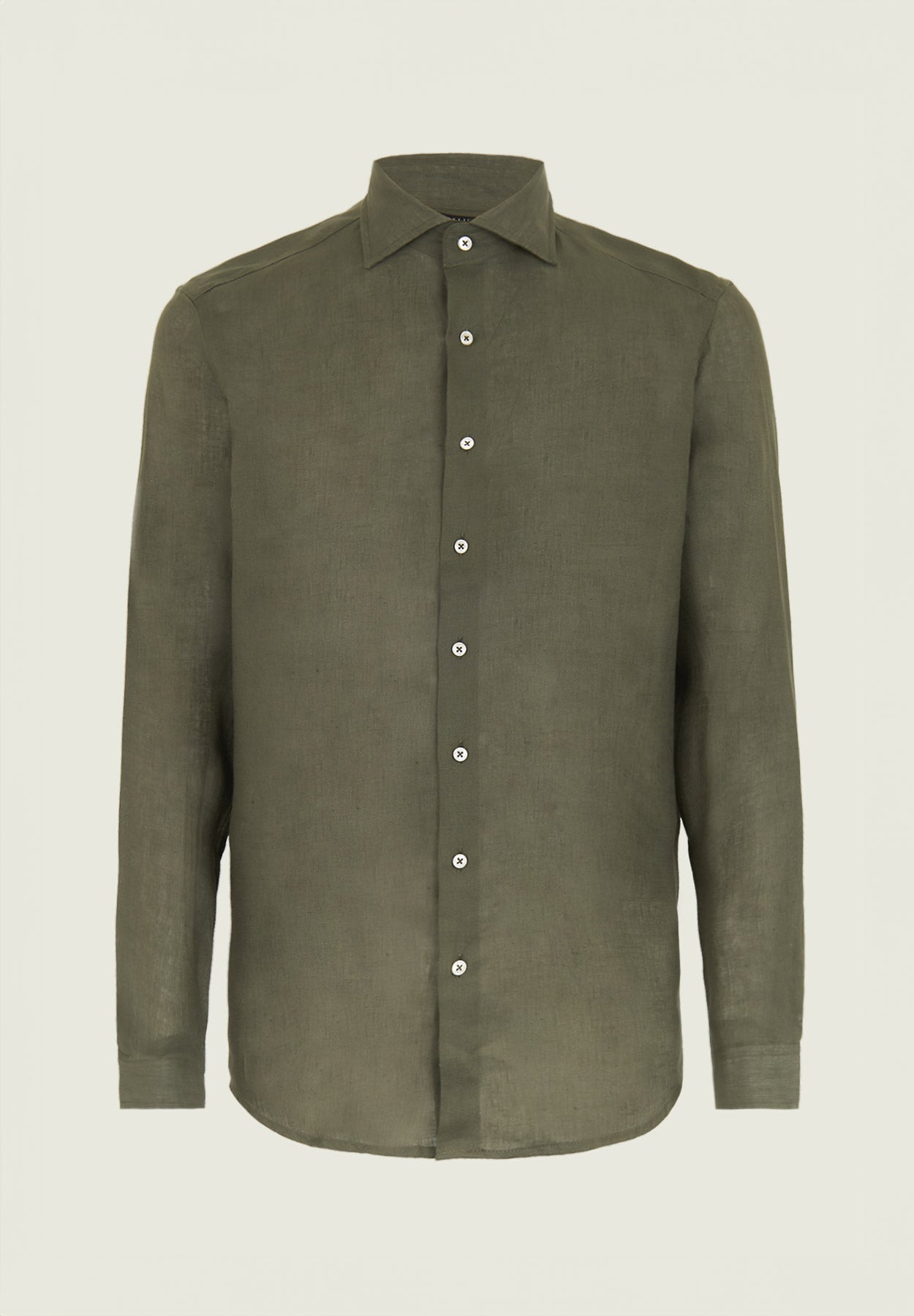 Militärgrünes Leinenhemd Custom Fit