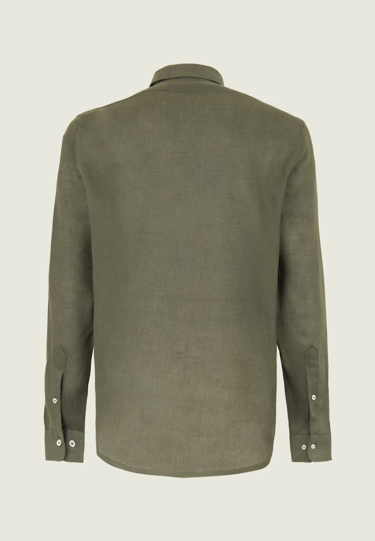 Militärgrünes Leinenhemd Custom Fit