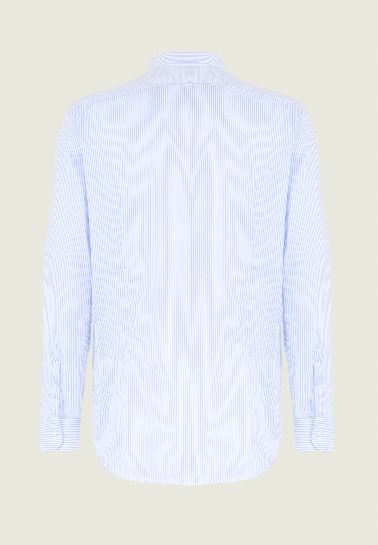 Camicia rigata bianca azzurra cotone no-stiro slim fit