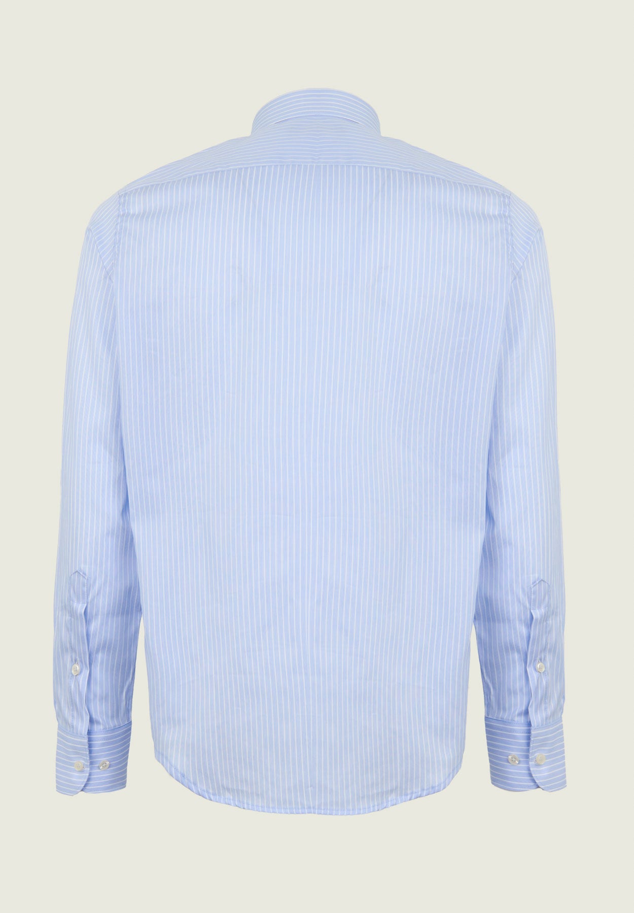 Camicia azzurra riga bianca cotone regular fit