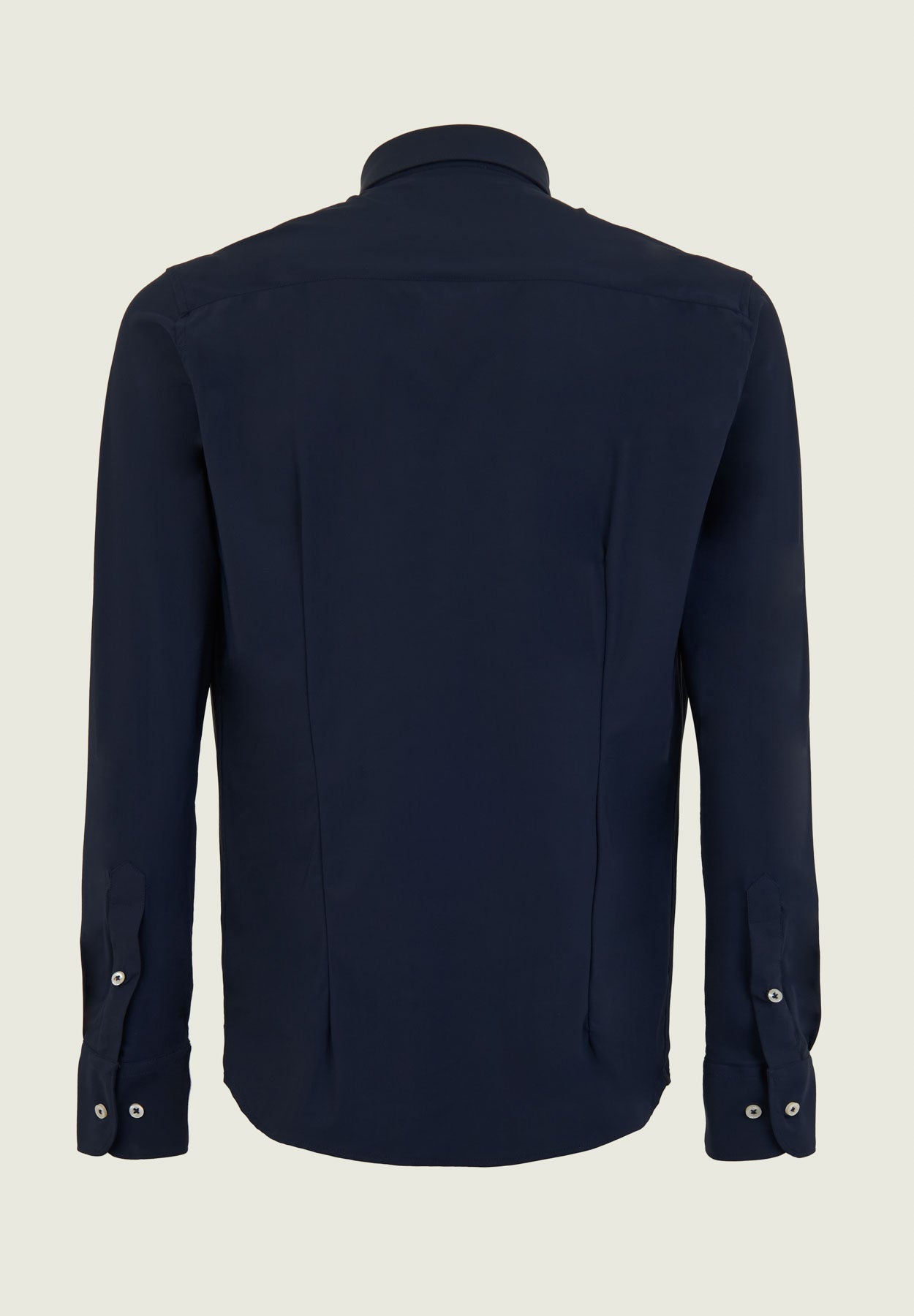 Camicia blu tessuto performance custom fit
