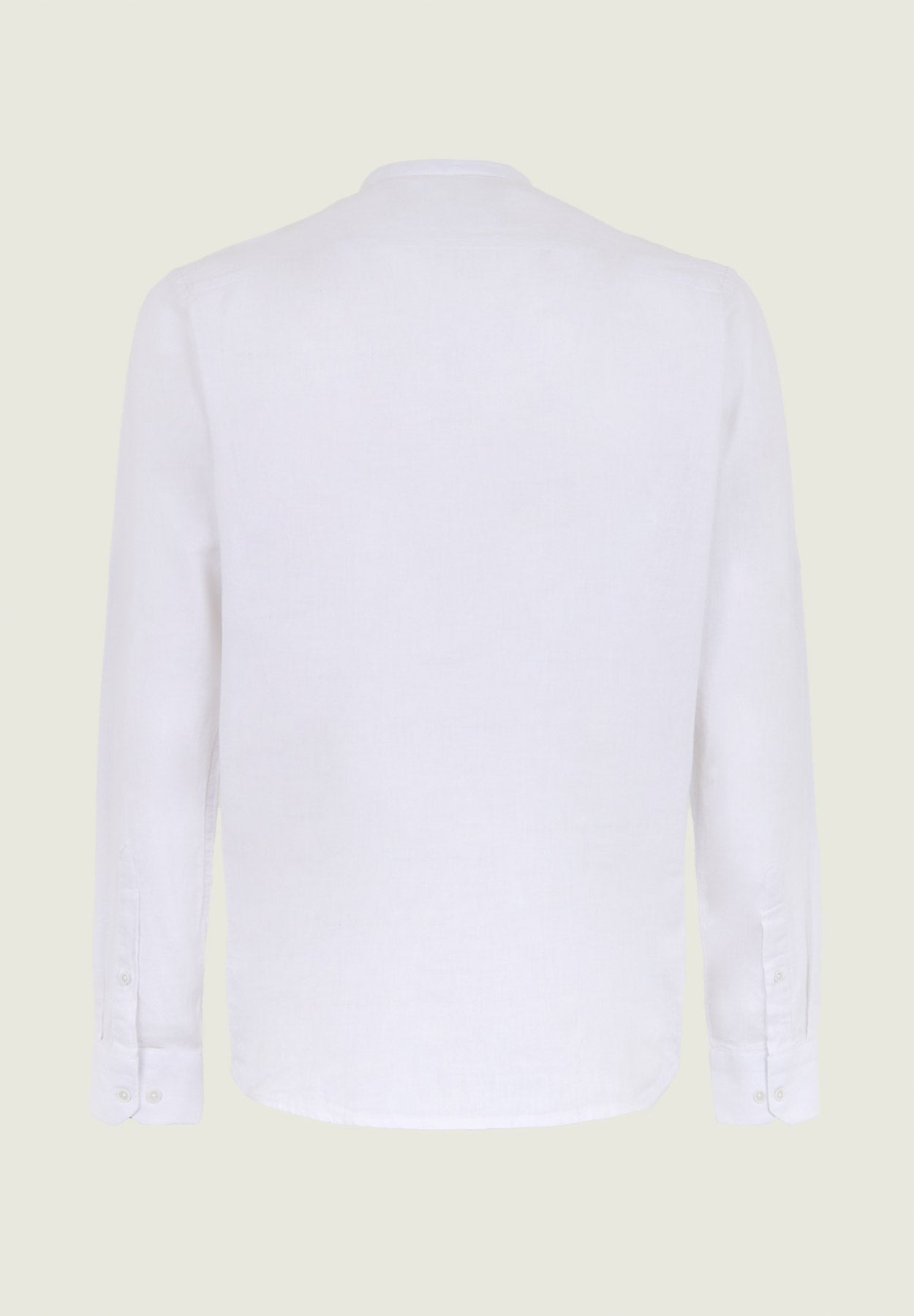 White Korean Shirt Linen Blend Slim Fit