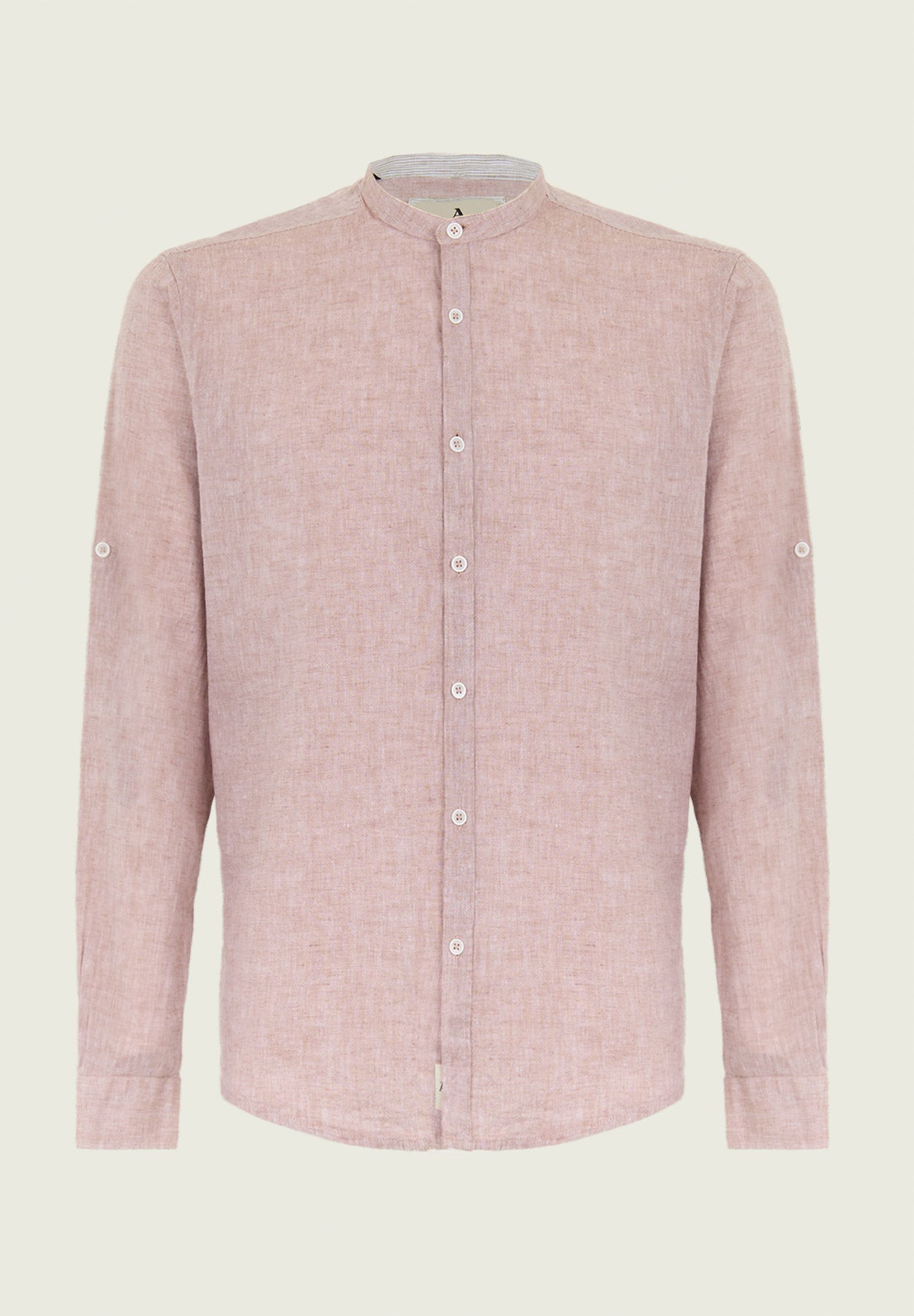 Hazelnut Linen Blend Slim Fit Korean Shirt